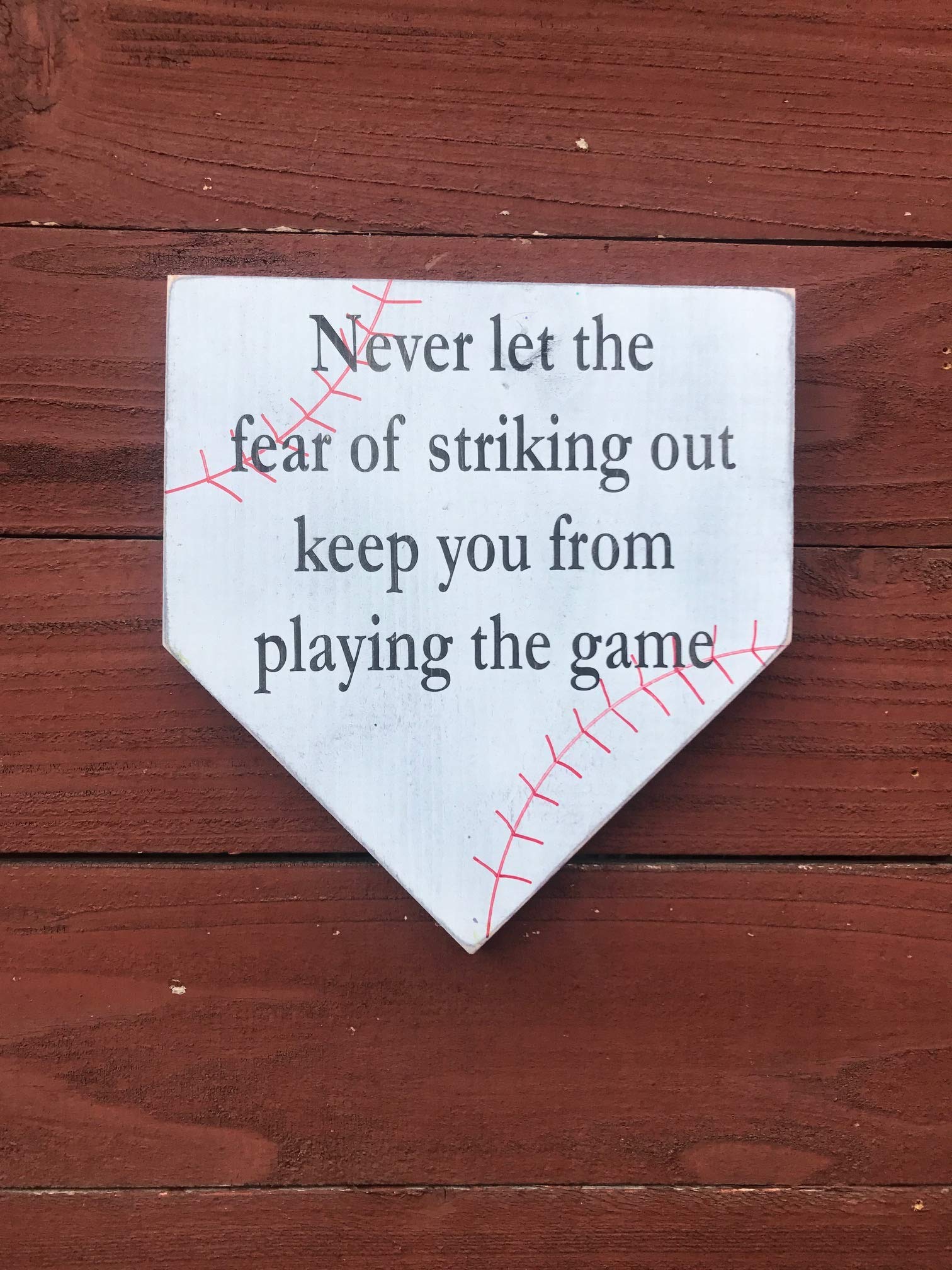 Custom Wooden Baseball Sign with Stitches - Unique Baseball Room Decor for Boys - Perfect for Bedroom, Game Room & Sports Themed Spaces - Personalized Baseball Gifts for Players & Fans