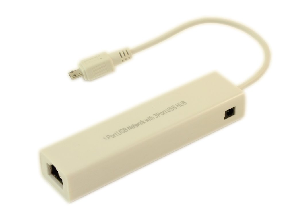 MyCableMart 3-Port USB 2.0 Hub with Ethernet Port - Compact USB Splitter with RJ45 & Micro USB Connector for Laptop, PC, Mac - Perfect for Home Office, Gaming & Travel Accessories