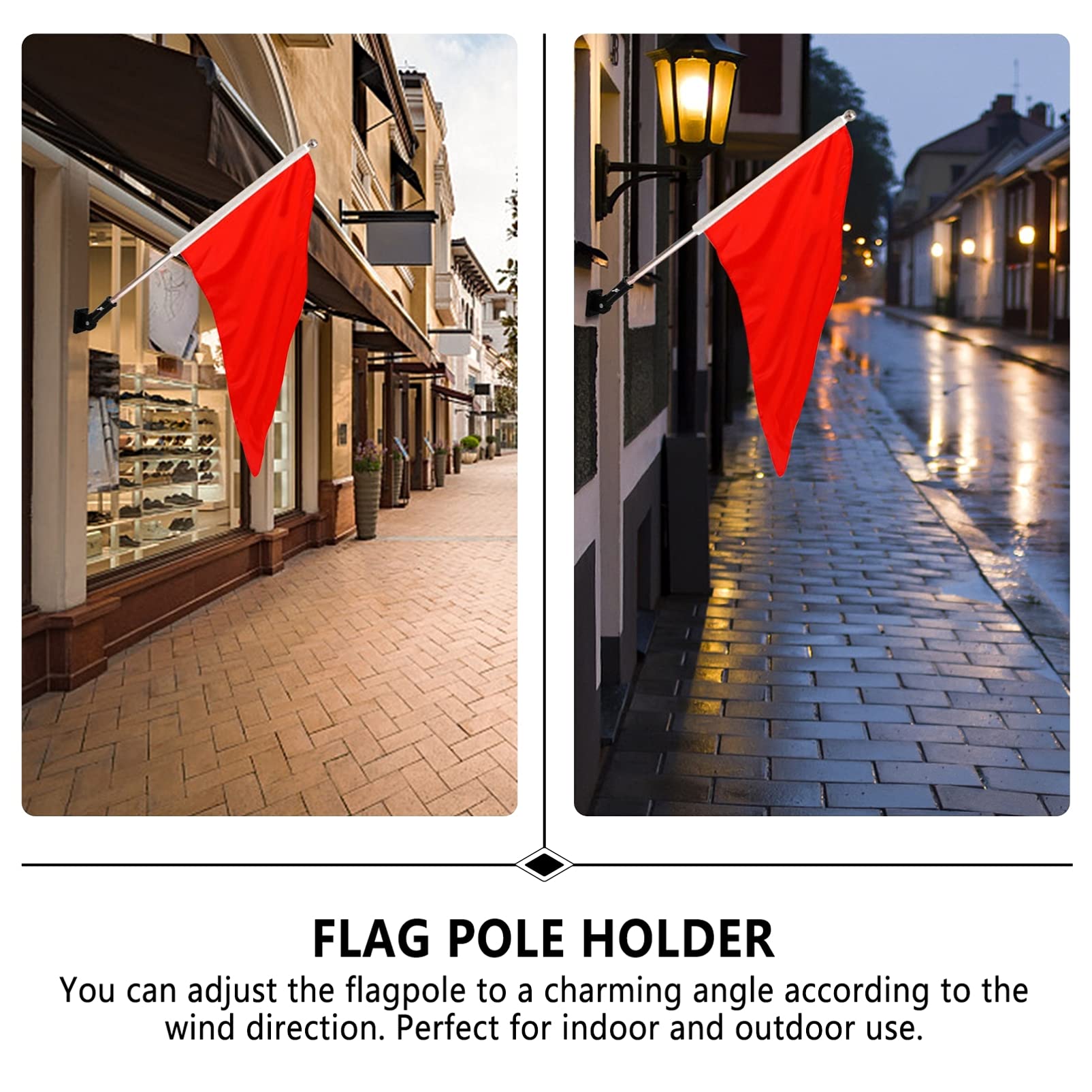 DOITOOL Heavy Duty Aluminum Flag Pole Holder - Adjustable Metal Bracket for 45 & 90 Degree Display - Indoor/Outdoor Use with Hardware Included - Perfect for Home, Garden, Patio, and Commercial Flag Displays