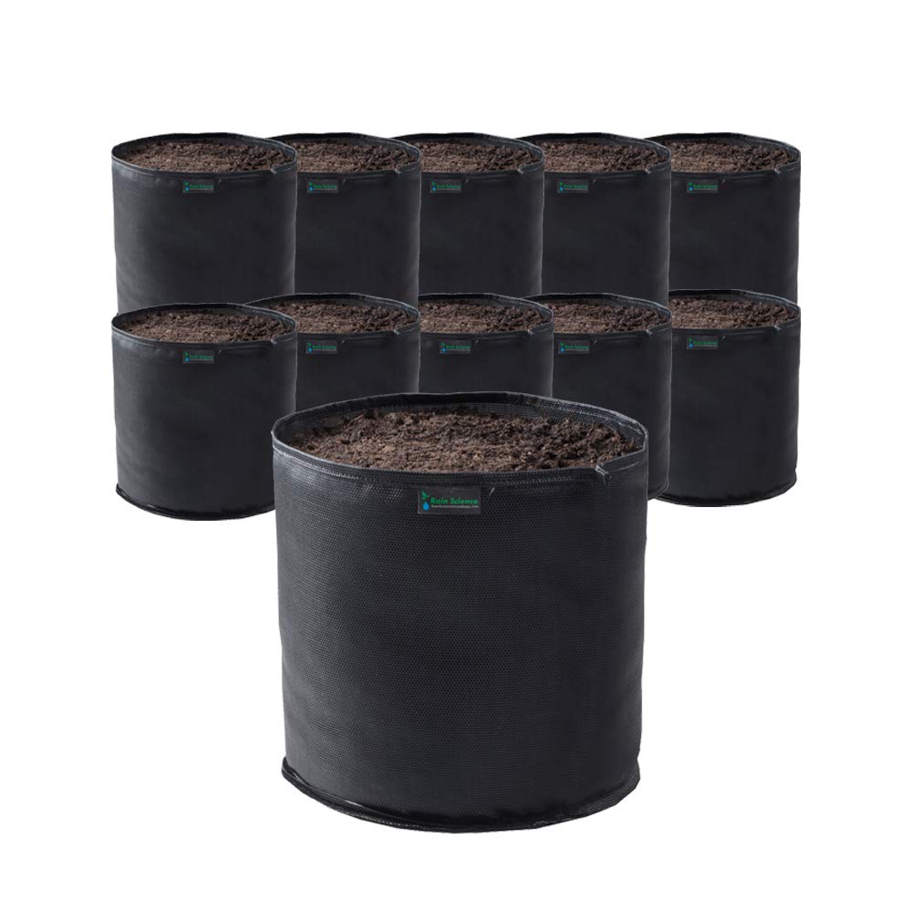 10-Pack Commercial Grow Bags - 10 Gallon Black Air Pruning Fabric Pots for Vegetables, Fruits & Plants | Durable Mesh Plant Containers for Indoor/Outdoor Gardening, Hydroponics & Urban Farming