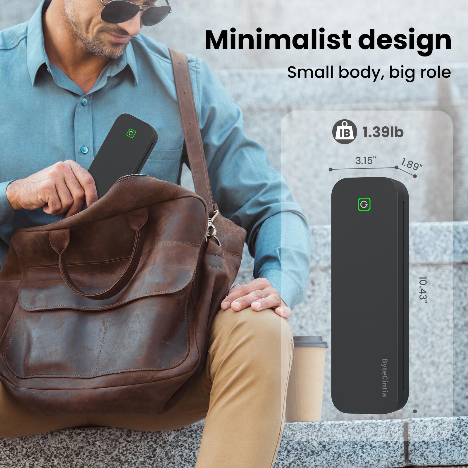 Portable Bluetooth Thermal Printer for Travel - 8.5 x 11 Inch US Letter Size, Wireless Mobile Printer Compatible with Android, iOS & Laptop - Perfect for Office Work, School Projects, Road Trips & On-the-Go Printing Needs