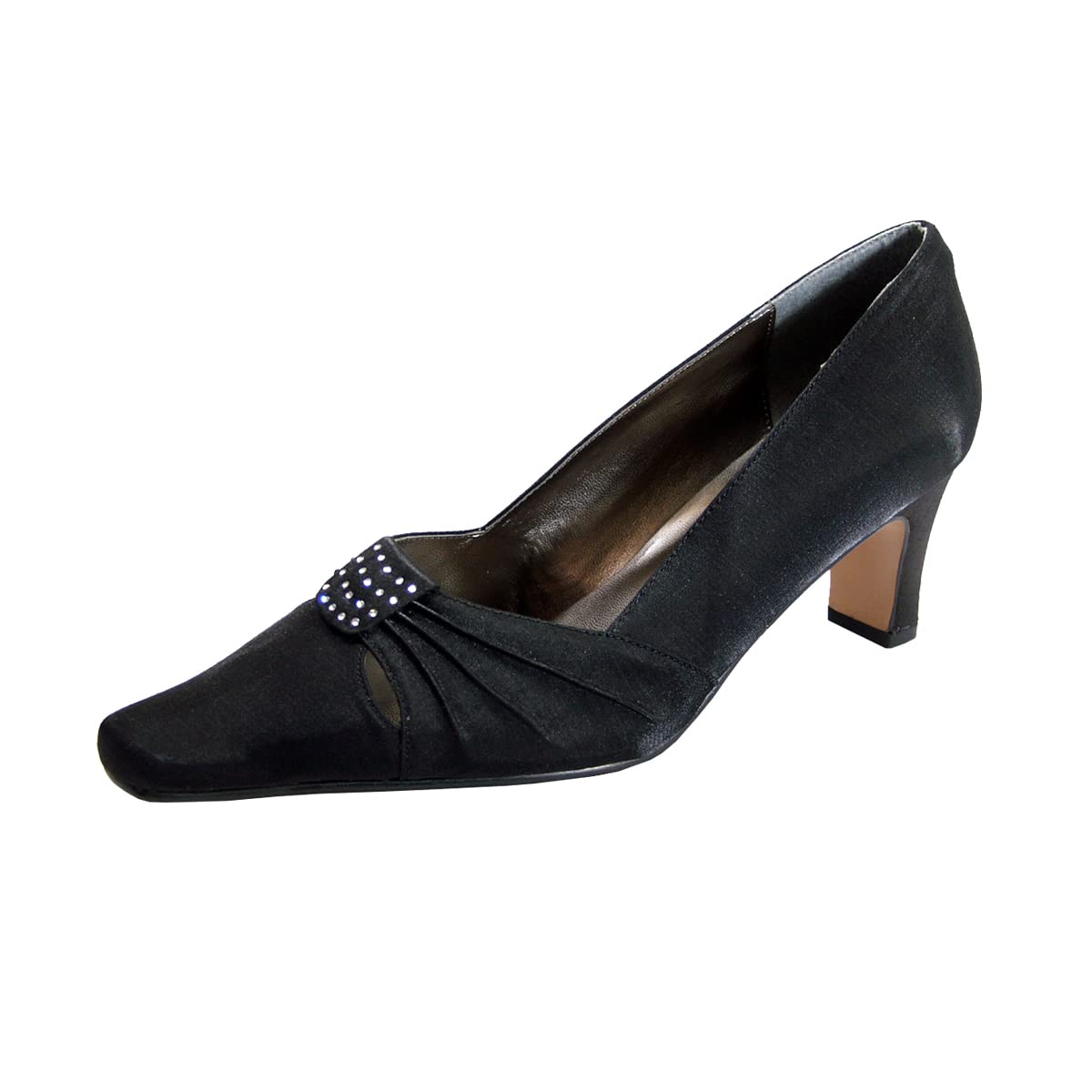 Floral Reina Women's Wide Width Satin Dress Shoes - Comfortable & Elegant Wedding, Prom, Party & Formal Occasion Shoes for Wide Feet