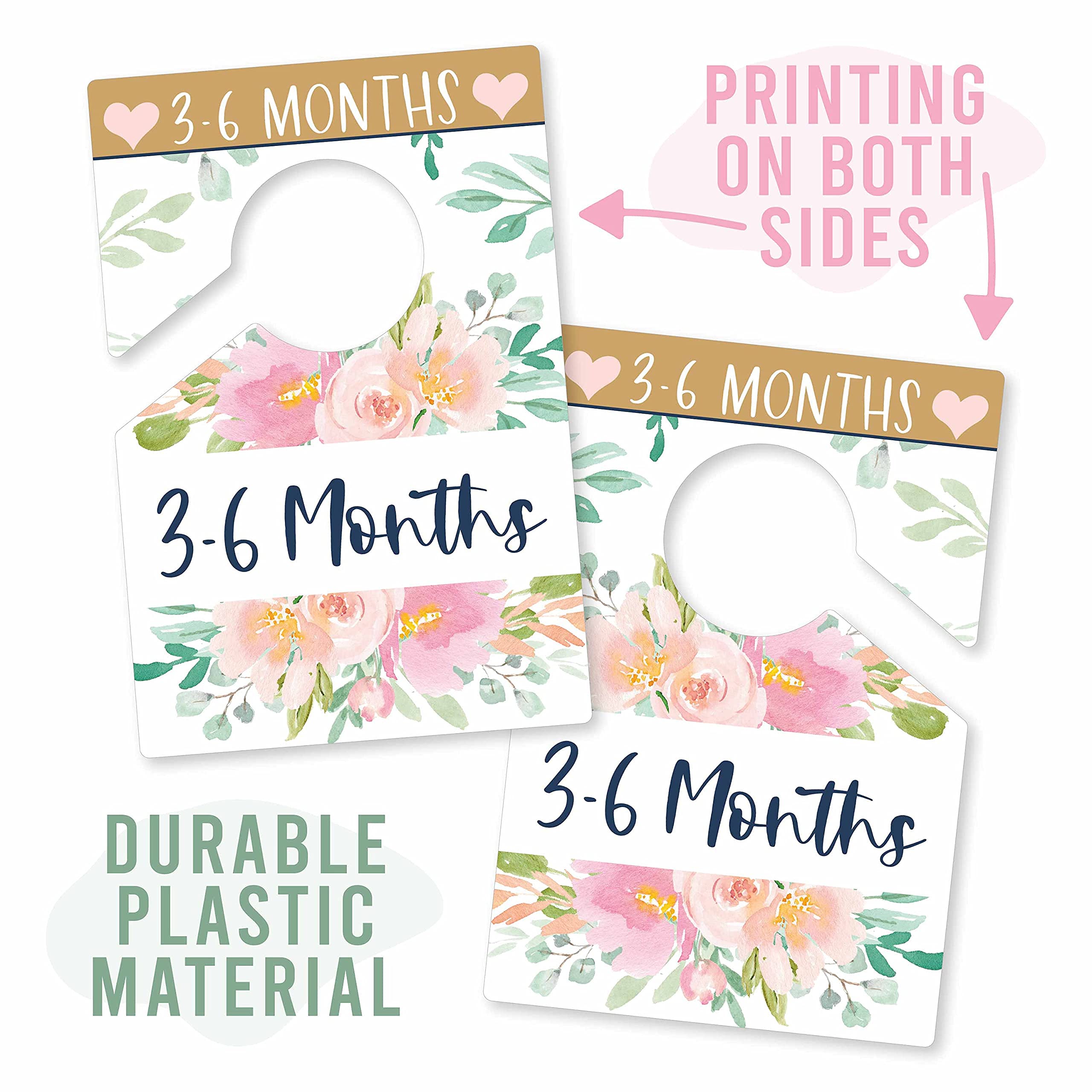 6 Floral Baby Closet Size Dividers by Month - Nursery Organization Essentials for Newborn Girls | Perfect for Nursery Closet Organization & Baby Girl Clothing Storage