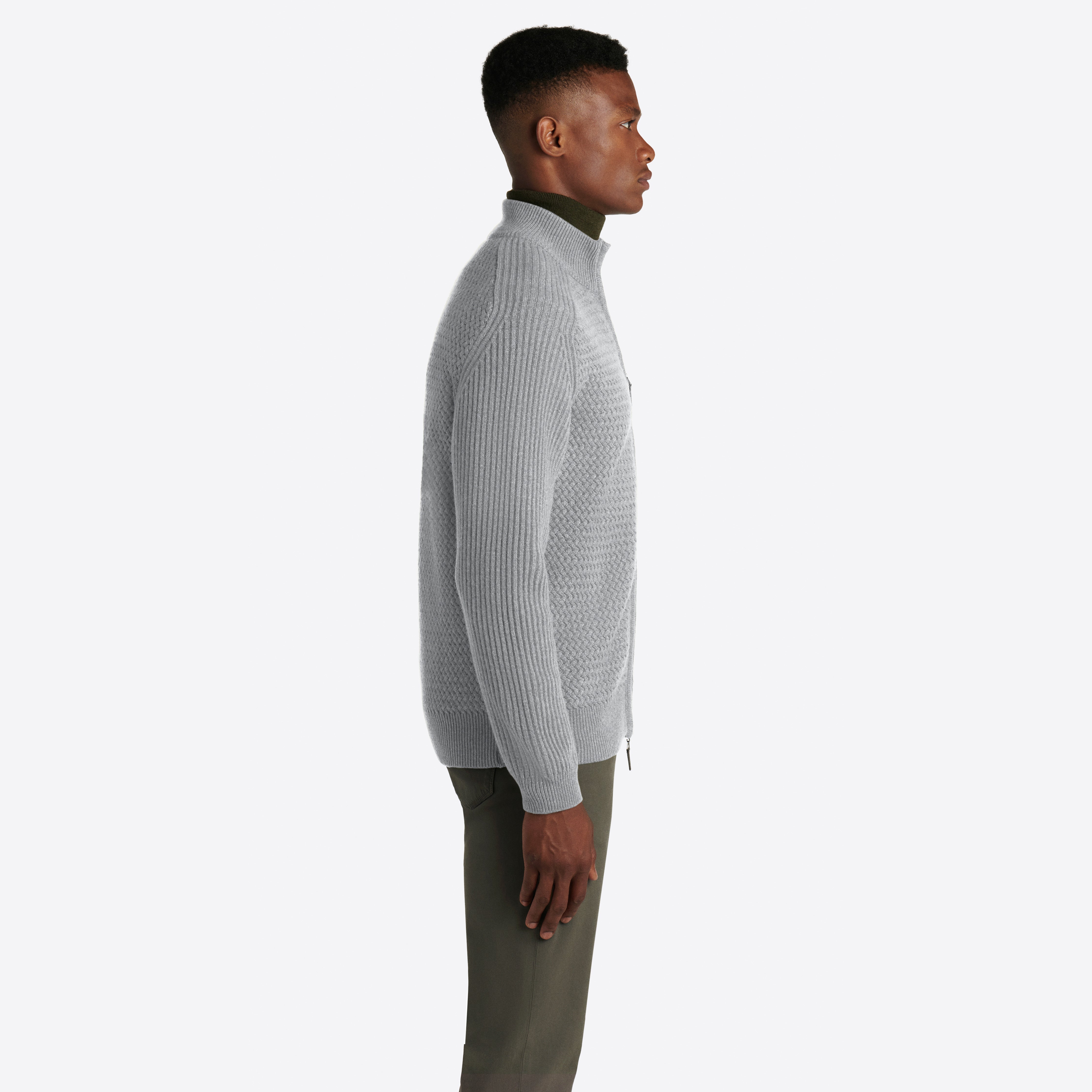 Stylish Basketweave Knit Full Zip Mock Neck Sweater for Women | Cozy Winter Pullover | Perfect for Casual Outings & Office Wear