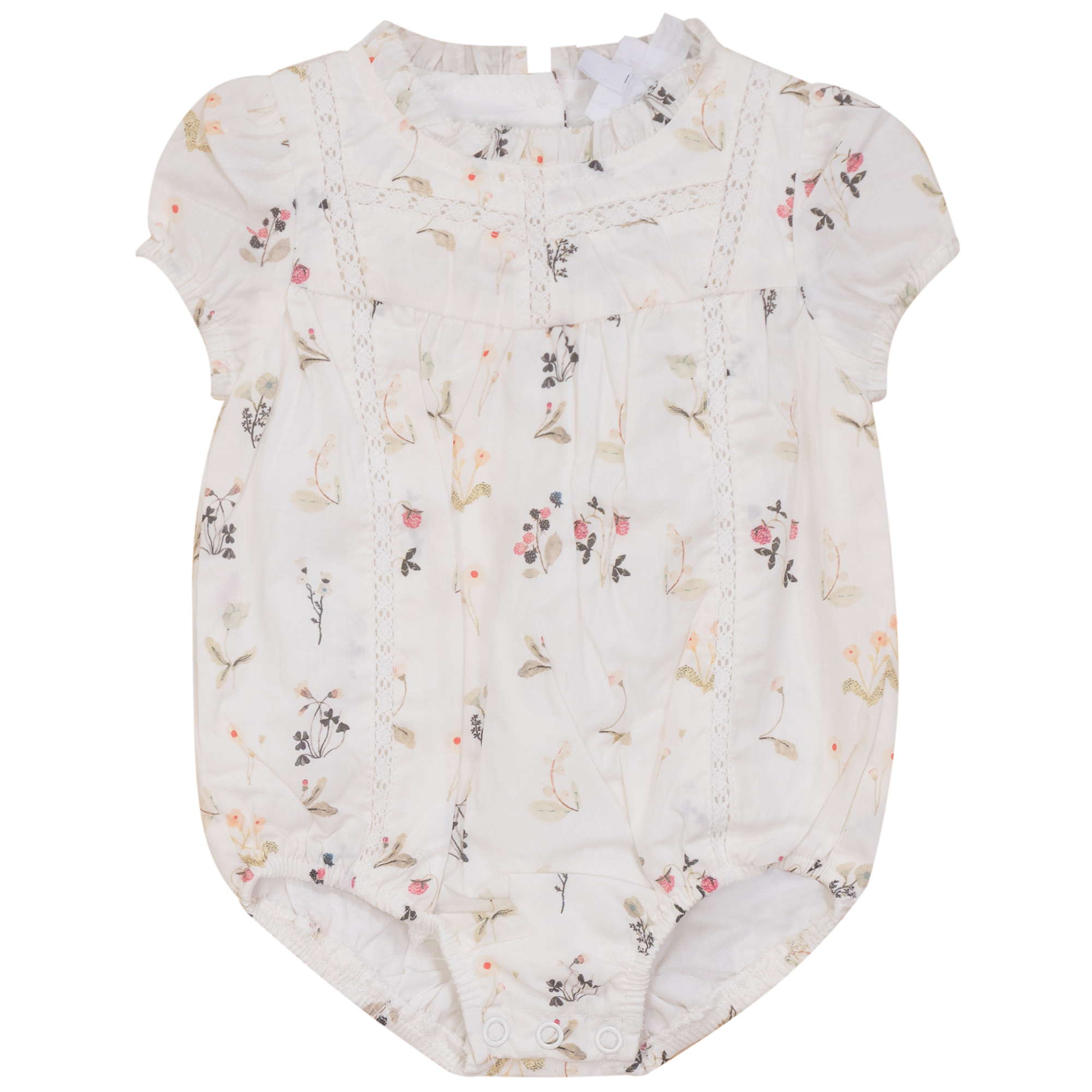 Floral Embroidered Bubble Sleeve Blouse - Elegant & Stylish Top for Women's Casual Wear, Office Outfits & Spring Fashion