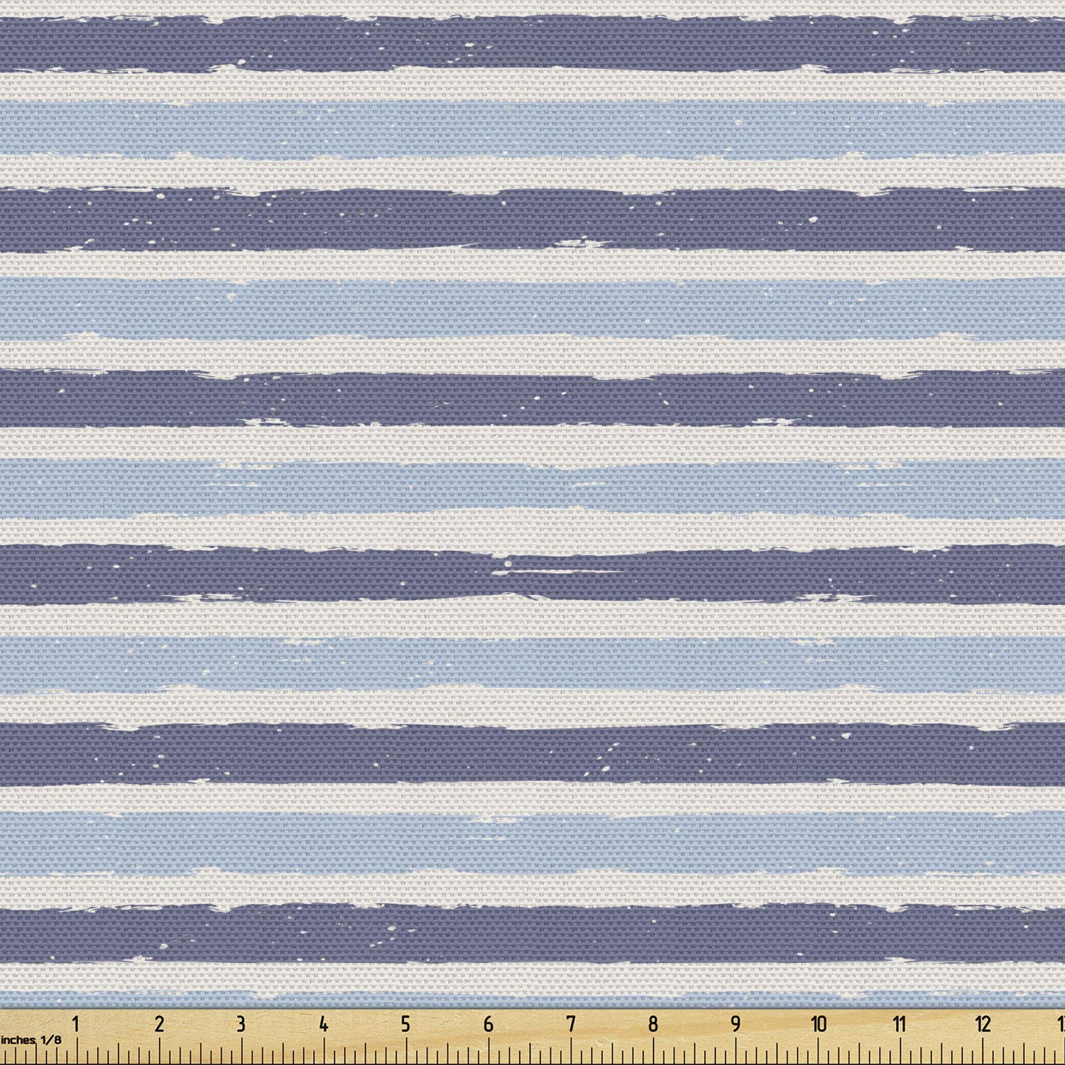 Ambesonne Harbour Stripe Fabric by The Yard - Abstract Soft Toned Horizontal Stripes Upholstery Material - 10 Yards Cadet Blue Pale - Perfect for Sofa Covers, Curtains & Home Decor Projects