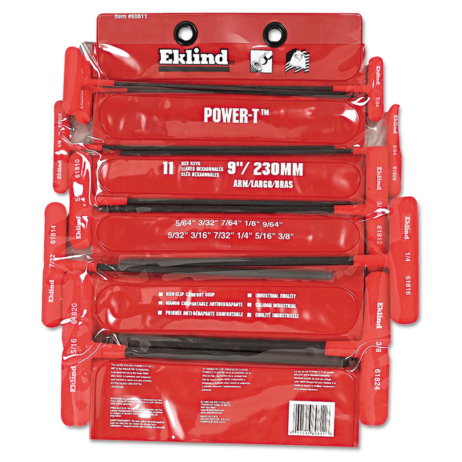 11-Piece Power T-Ball Hex Key Set with Vinyl Pouch - 9 Arm Ball End Allen Wrench Set for Bikes, Furniture, and DIY Projects
