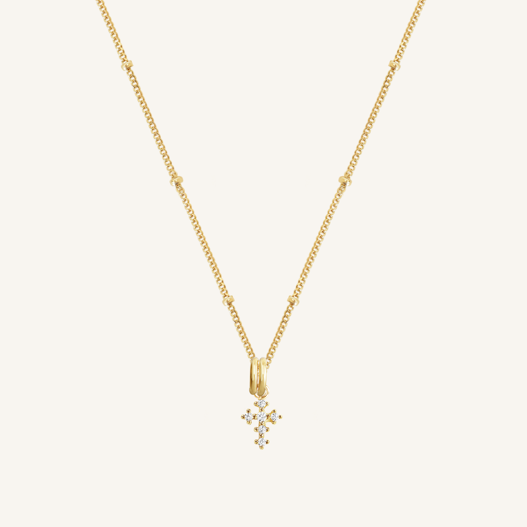 Nurture Cross Charm Necklace - Elegant Religious Jewelry for Women, Sterling Silver Pendant with Inspirational Message - Perfect for Gifts, Church, Weddings & Daily Wear