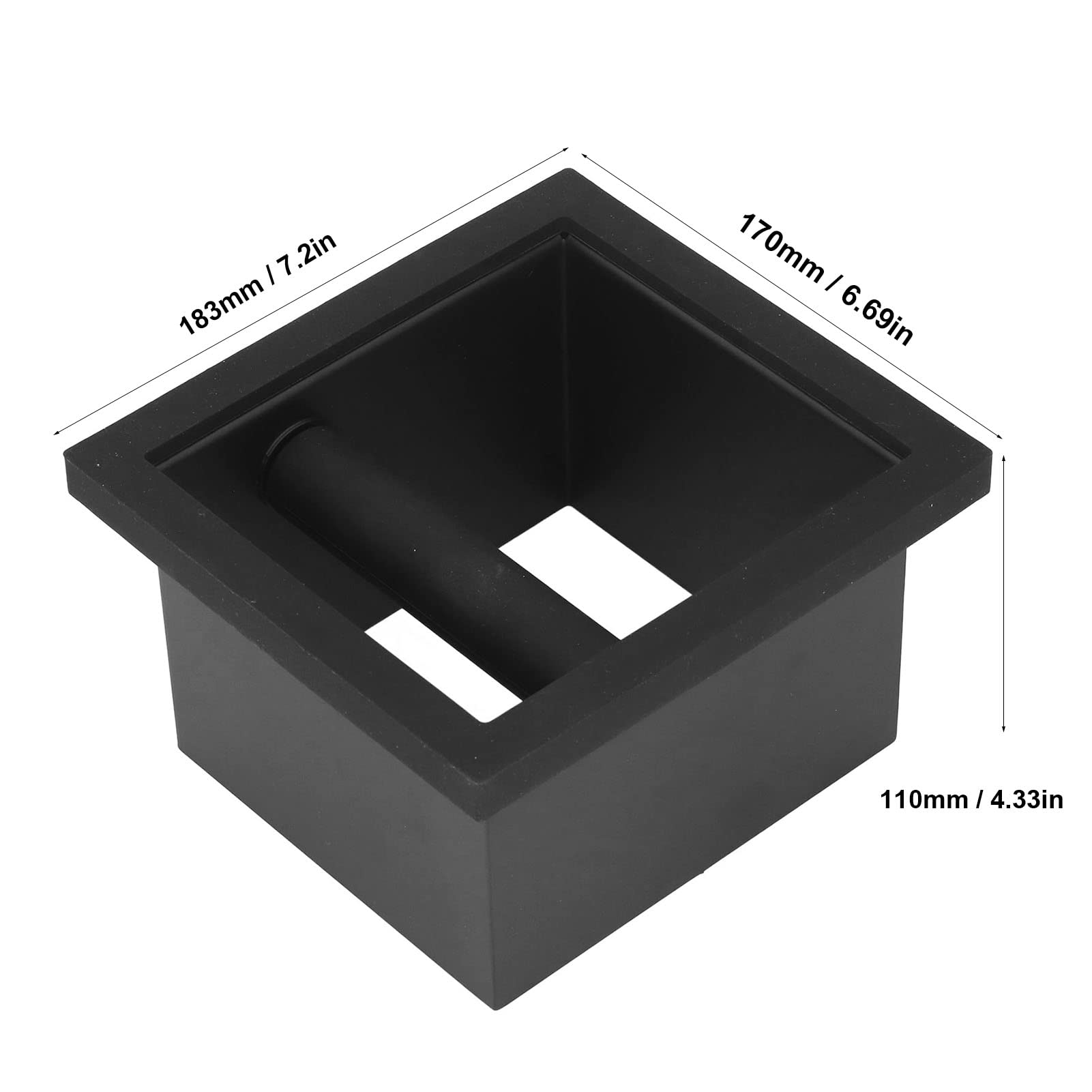 Stainless Steel Espresso Knock Box - Barista Coffee Grounds Bin with Flat Bottomless Design for Home, Office, Restaurant & Cafe Use | Durable Coffee Waste Disposal Tool for Professional & Home Brewing