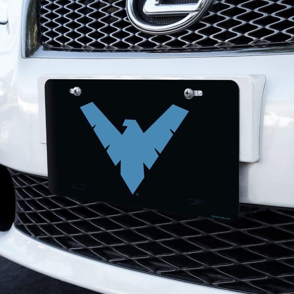 Batman Nightwing Logo Novelty Metal Vanity License Plate - DC Comics Superhero Car Accessory for Vehicles, Motorcycles & Room Decor