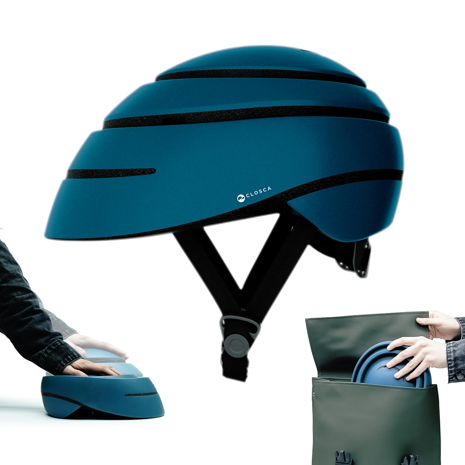 CLOSCA Folding Bike Helmet for Adults - Collapsible & Lightweight Cycling Helmet for Men & Women - Perfect for Biking, Electric Scooters & Commuting - Safety Gear for Urban Riders