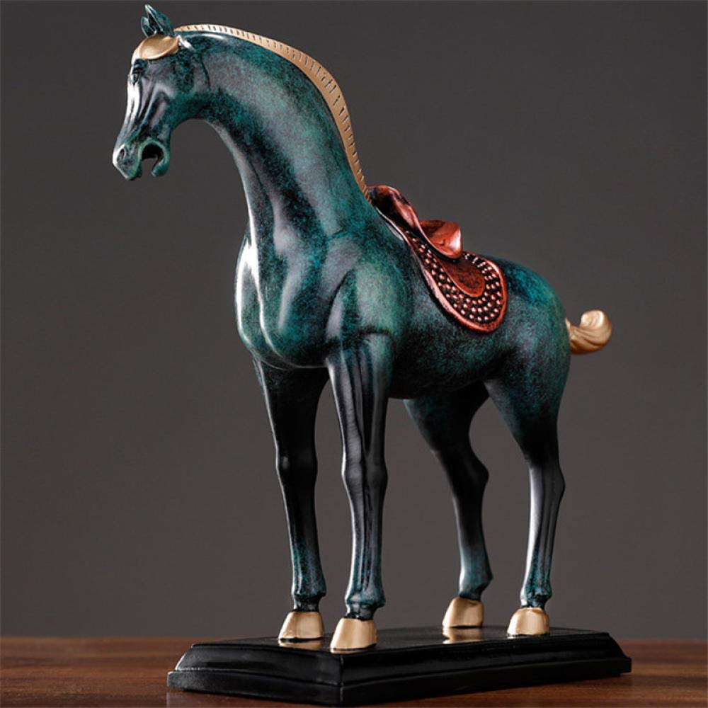 Unique Resin Blue Horse Statue - Handcrafted Animal Figurine for Home & Office Decor, Creative Bookshelf Display, Elegant Gift for Living Room, Birthday & Housewarming | Perfect for Modern Interior Design & Collectors