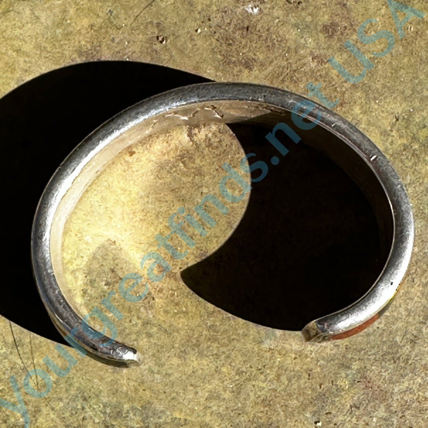 Vintage Navajo Jet & Red Dinosaur Bone Channel Inlay Sterling Silver Bracelet - Handmade Native American Jewelry for Women - Perfect for Boho Fashion, Gift Giving & Special Occasions