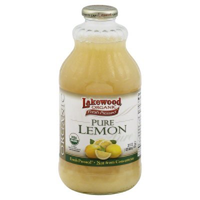 Lakewood Pure Organic Lemon Juice (Not From Concentrate) - 32oz Glass Bottles (Pack of 12) | Cold-Pressed, No Additives | Perfect for Cocktails, Detox Drinks & Cooking
