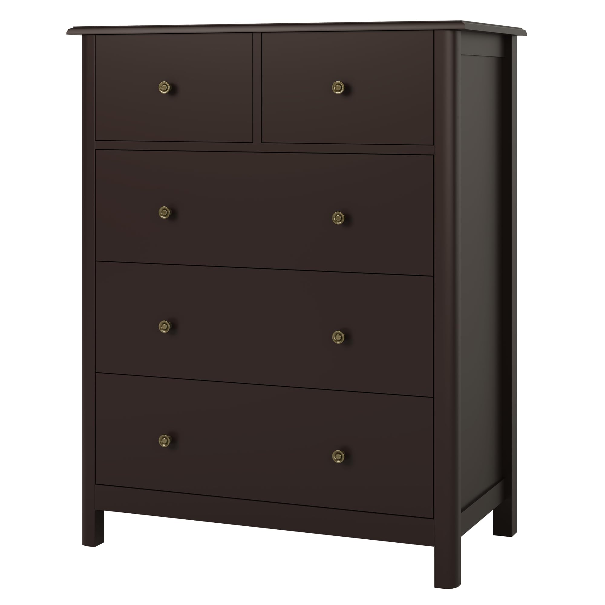 5-Drawer Tall Dresser - Deep Storage Wood Cabinet for Bedroom & Office