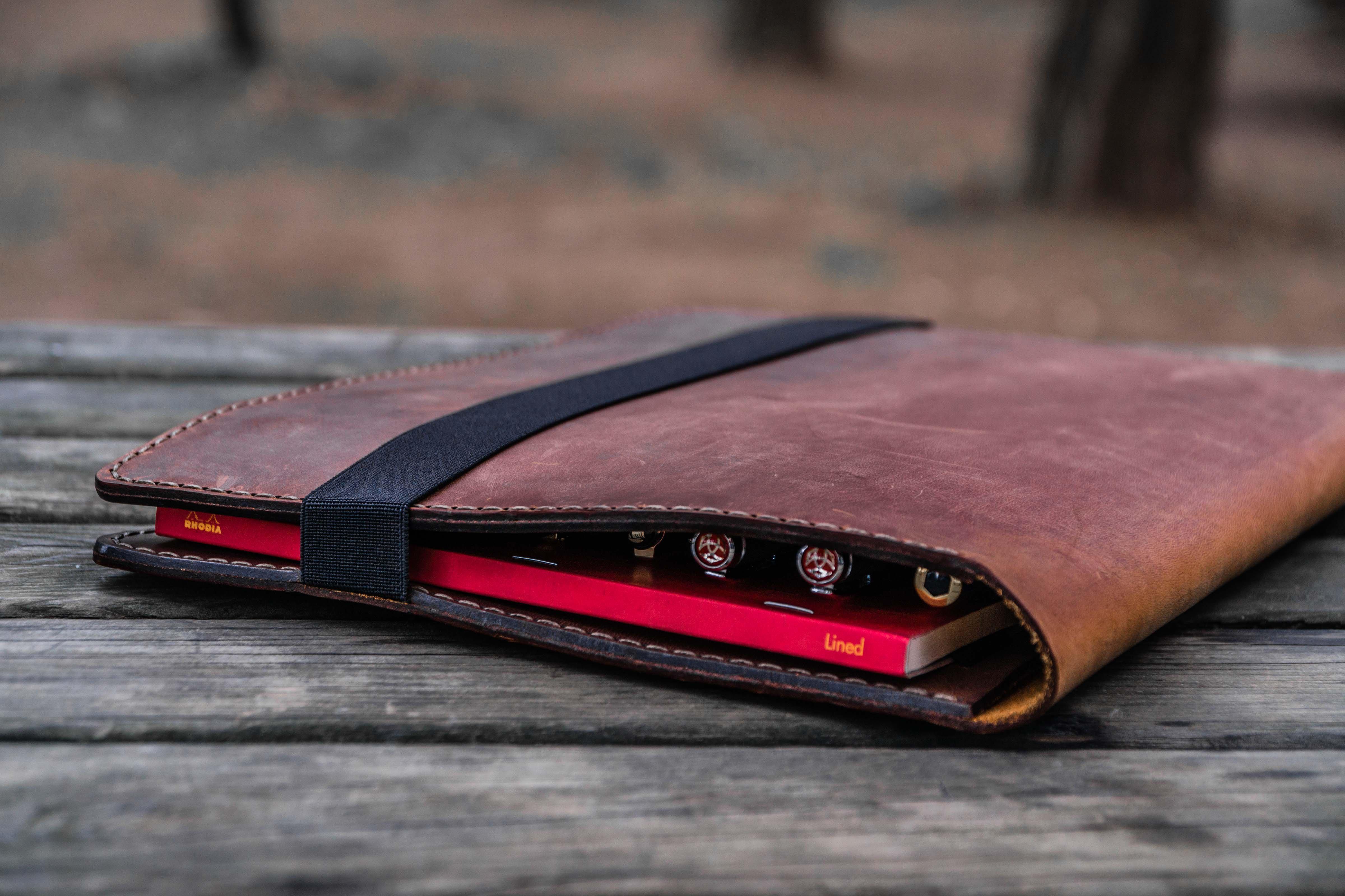 iPad Pro 12.9 Leather Portfolio Case - Premium Crazy Horse Tan Cover for Letter/A4 Size Documents | Perfect for Business Meetings, Office Work & Professional Presentations