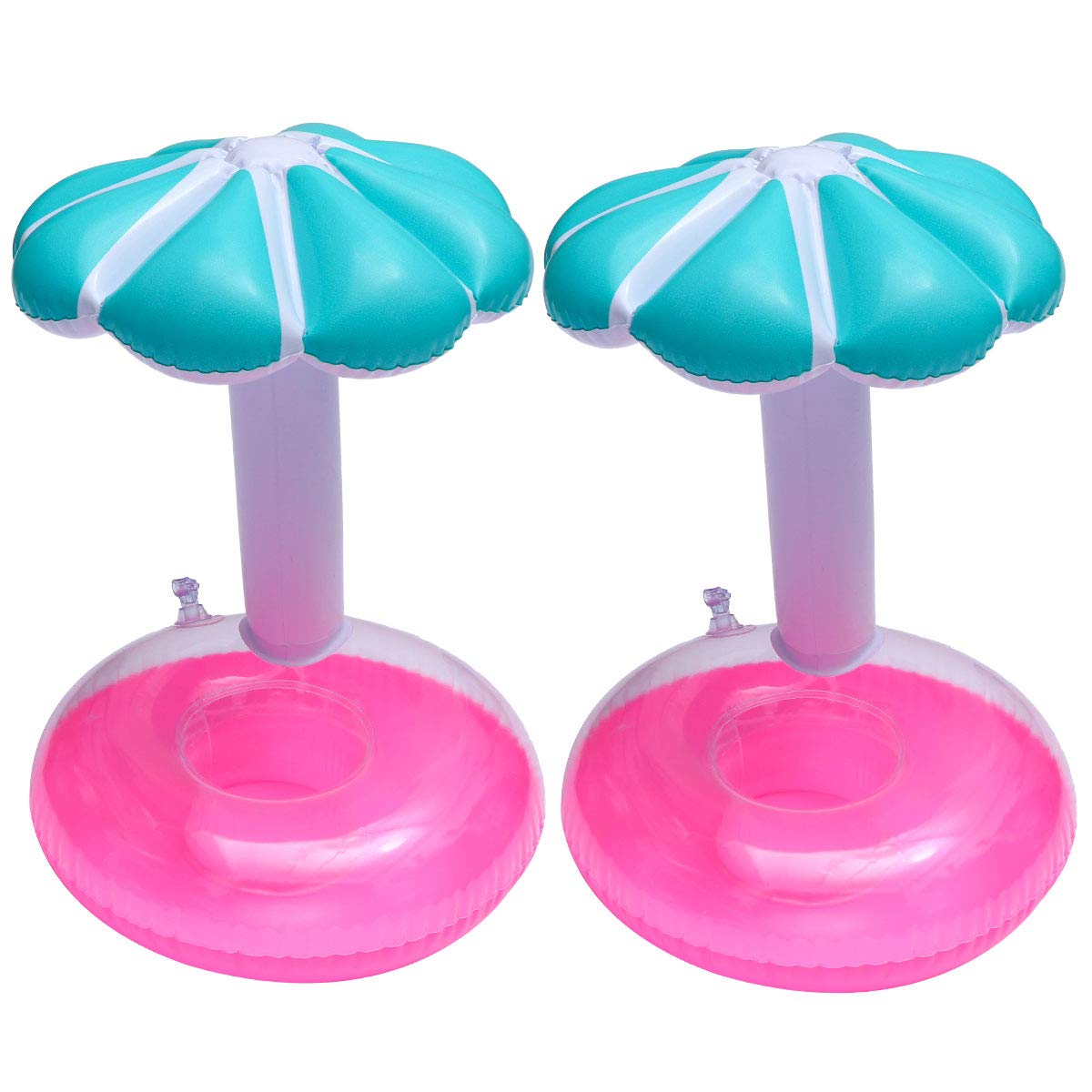 FOMIYES 2-Pack Inflatable Pool Drink Holders - Floating Beer & Beverage Can Holders for Kids & Adults - Fun Pineapple-Shaped Cup Carriers for Pool, Beach, and Summer Parties (PVC)