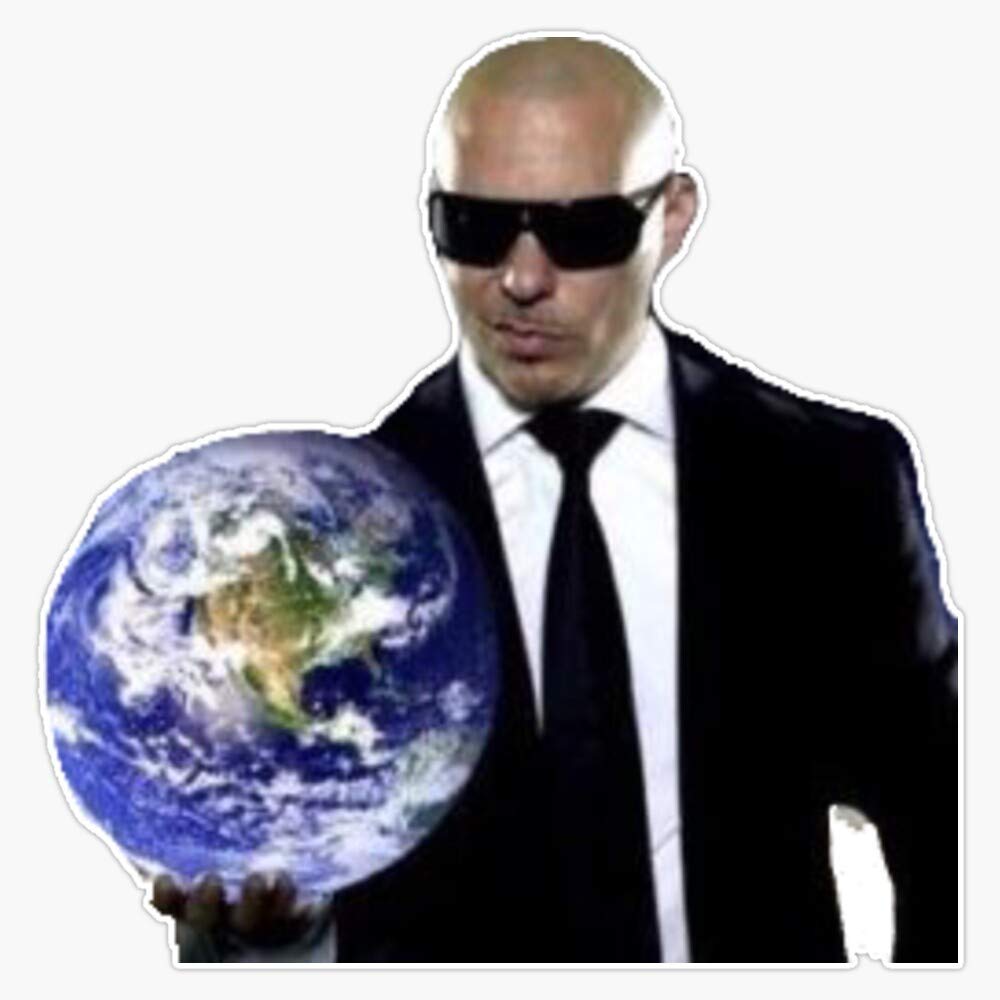 Mr. Worldwide Vinyl Bumper Sticker - Waterproof 5 Inch Car Decal - Durable Outdoor Sticker for Cars, Laptops, Water Bottles & Travel Accessories