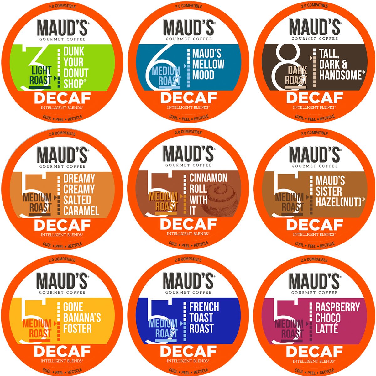 Premium Decaf Coffee Pods Variety Pack - 9 Delicious Blends for Keurig Brewers | Perfect for Office, Home & Gifting