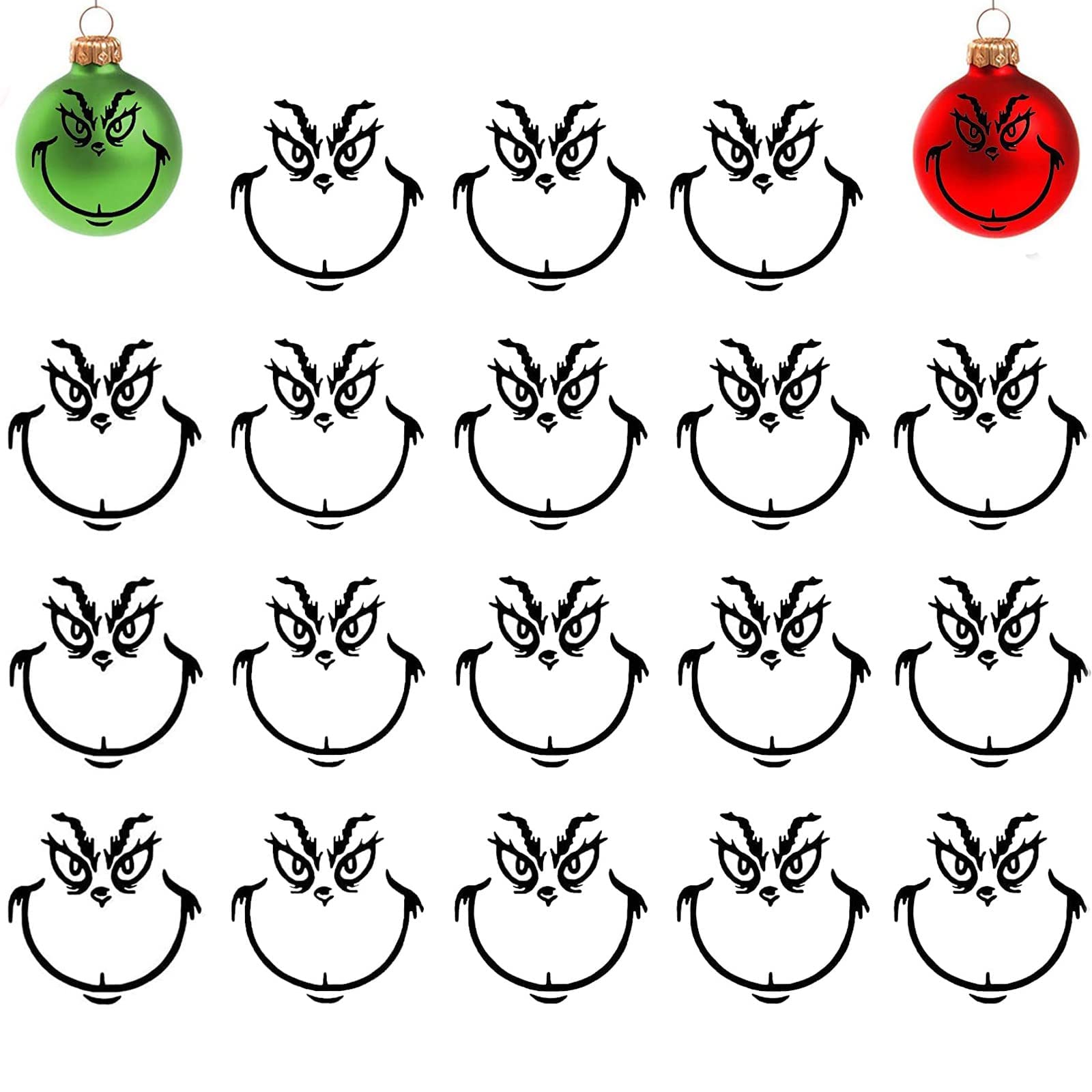 Finduat 20 Pcs Christmas Decoration Stickers - Waterproof Vinyl Decals for DIY Ornaments, Holiday Home Decor & Party Supplies | Perfect for Tree Decorating, Gift Wrapping & Festive Crafts