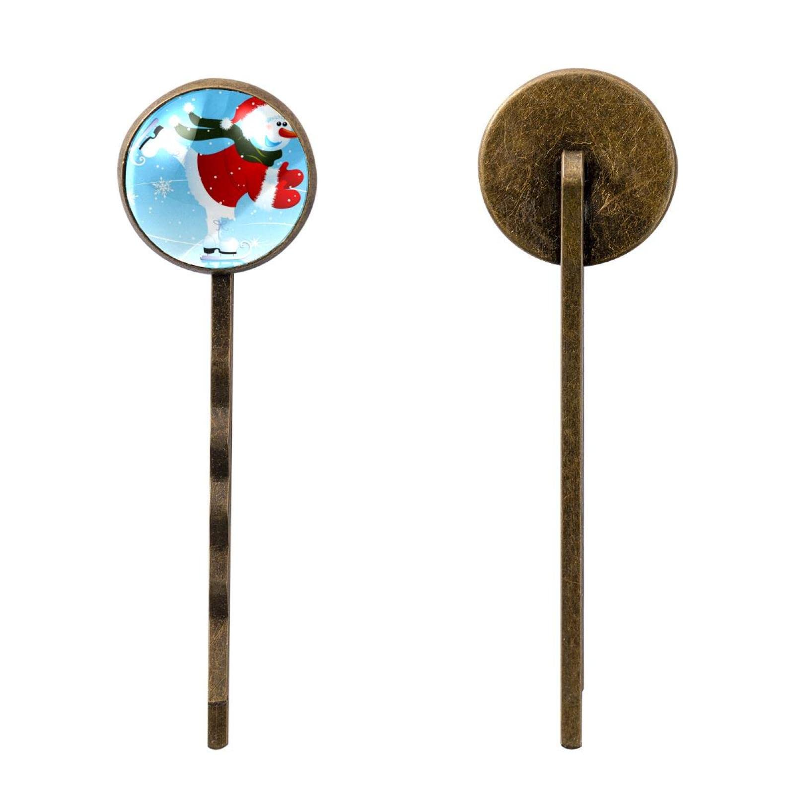Vintage Metal Hair Clips 4pcs - Retro Hairpins for Women & Girls - Christmas Snowman Hair Accessories for Party & Gifts