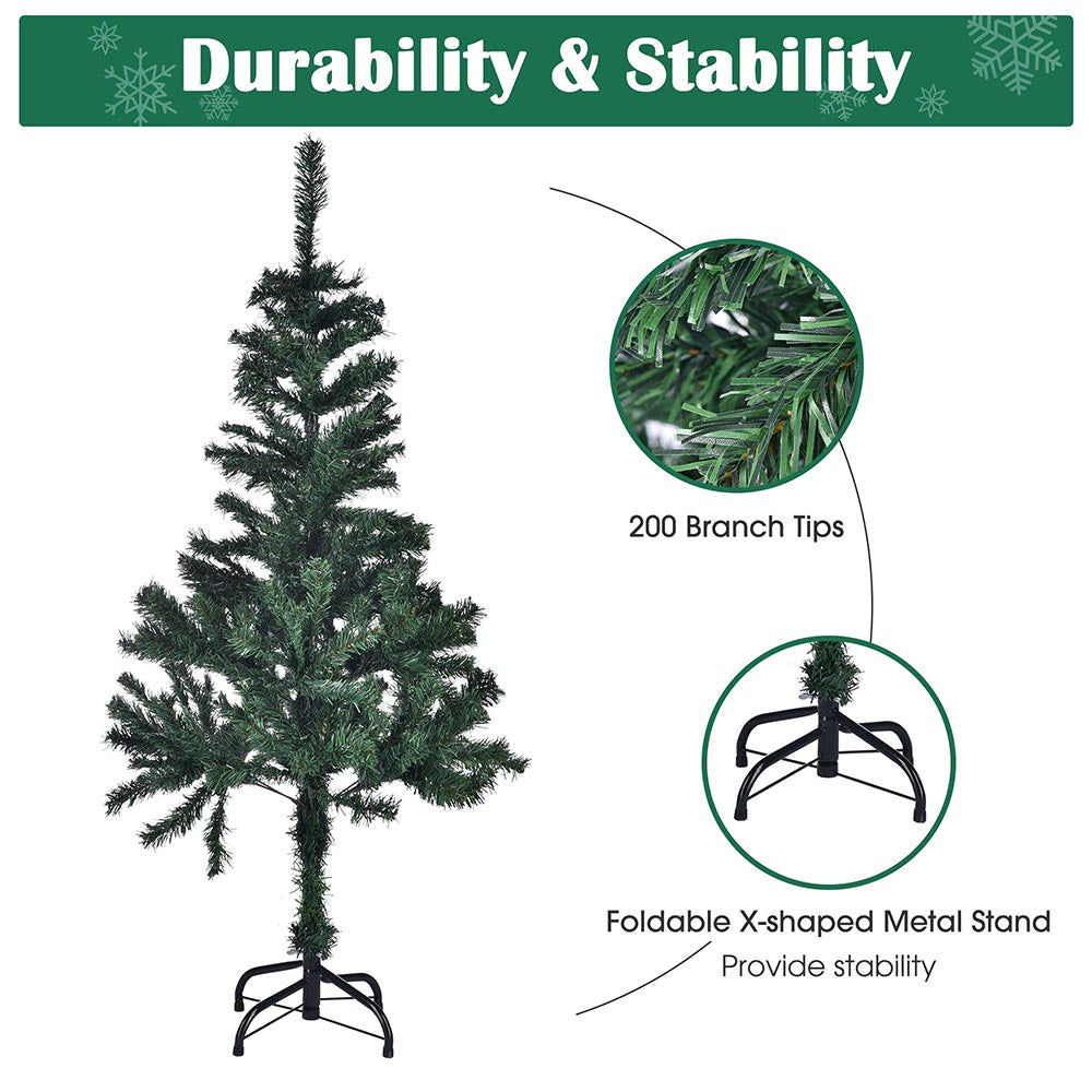4 ft Realistic Artificial Christmas Tree for Home Decor - Perfect for Living Room, Bedroom, and Holiday Party Decoration