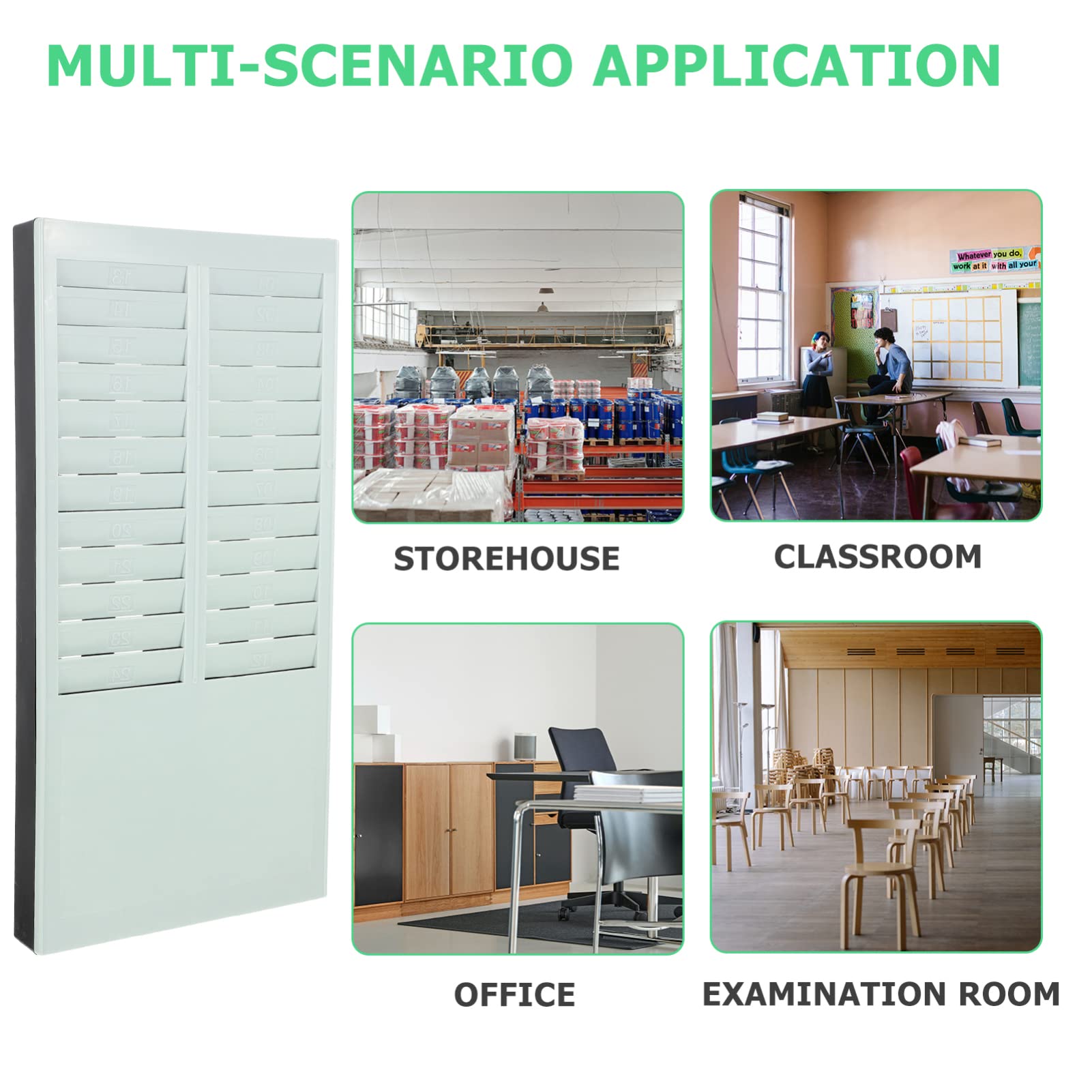 Operitacx 24-Card Wall Mount Attendance Rack for Office Time Tracking