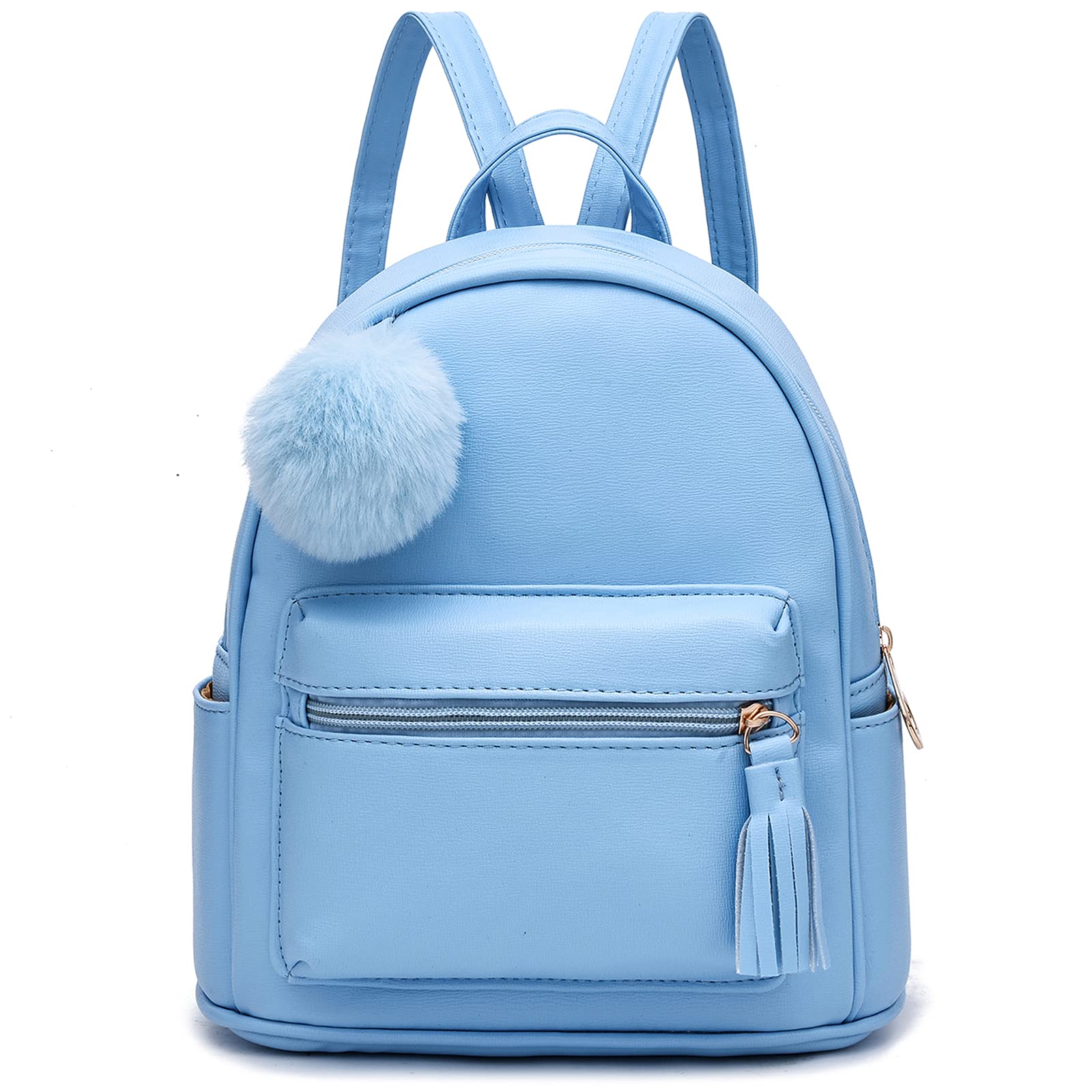 IHAYNER Mini Backpack Purse for Women & Teens - PU Leather Pom Shoulder Bag with Charm Tassel - Perfect for School, Travel & Everyday Use