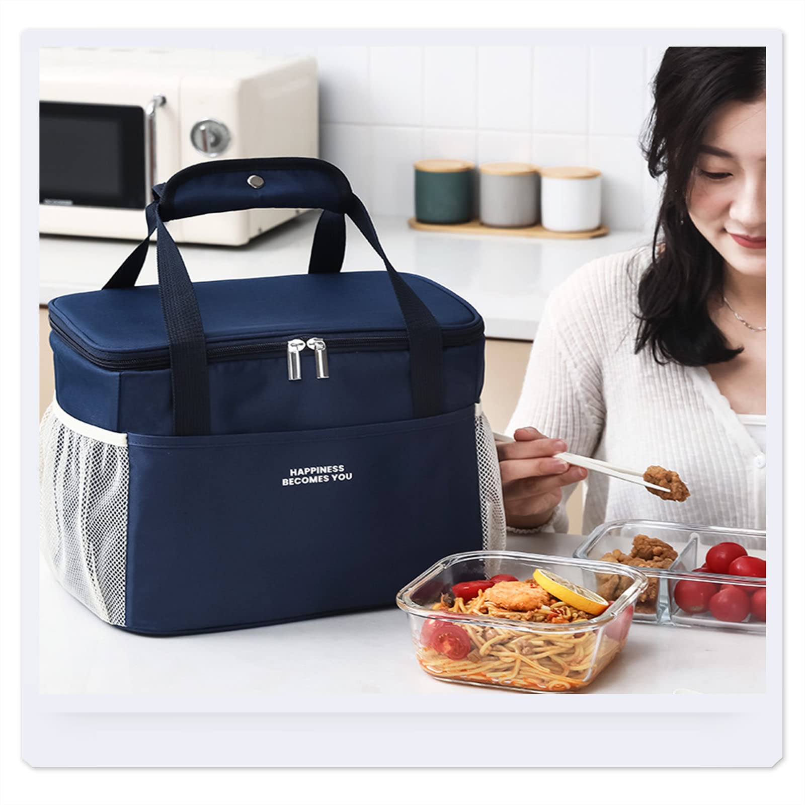 TOUMENY Insulated Leak-Proof Picnic Cooler Bag - Portable Foldable Soft-Sided Beach Cooler for Travel, Camping, BBQ & Outdoor Activities | Perfect for Picnics, Beach Days & Work Lunches