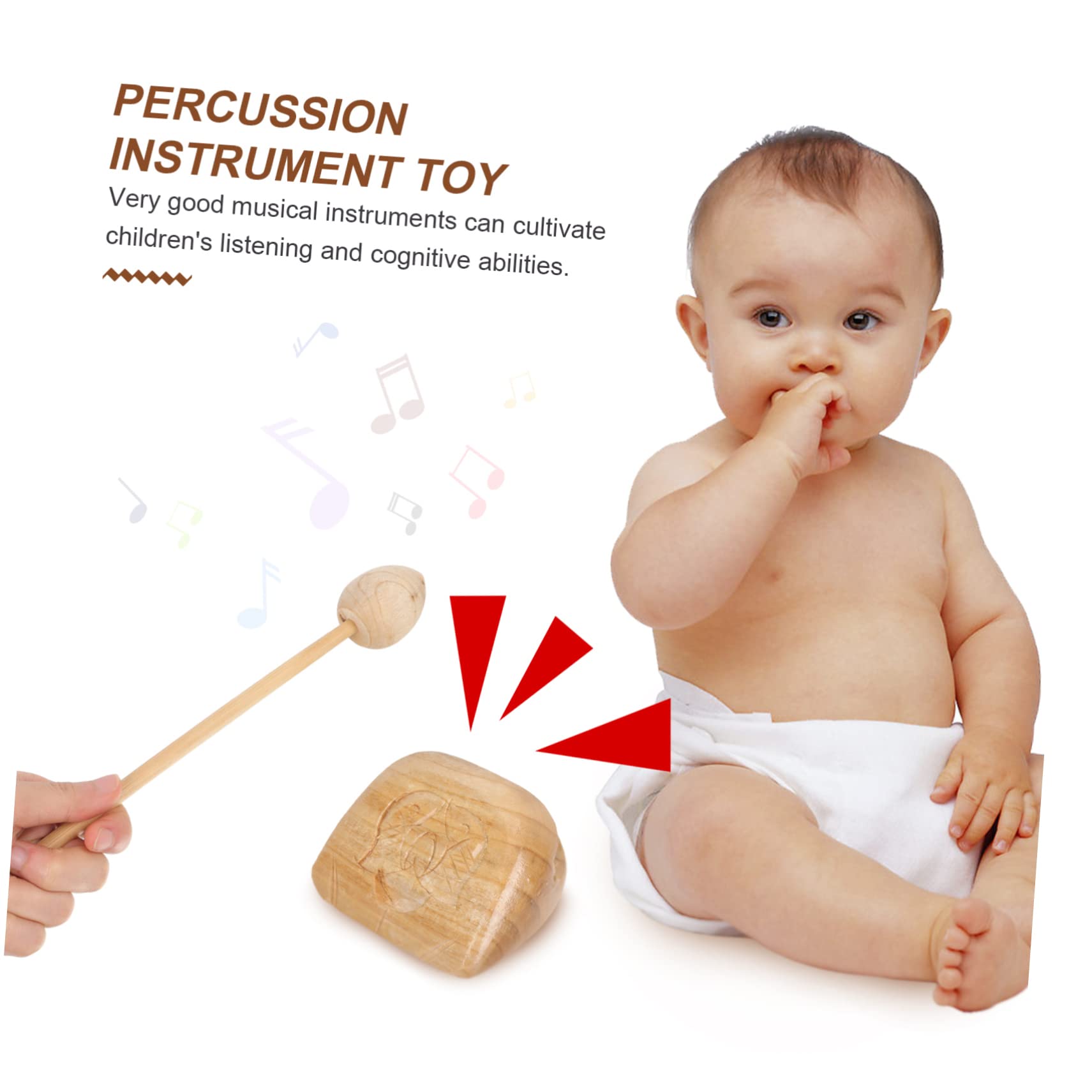 VICASKY 2-Pack Wooden Fish Percussion Musical Instrument Toys for Kids - Educational Rhythm Toys for Toddlers, Preschool Learning, Music Classroom & Sensory Play