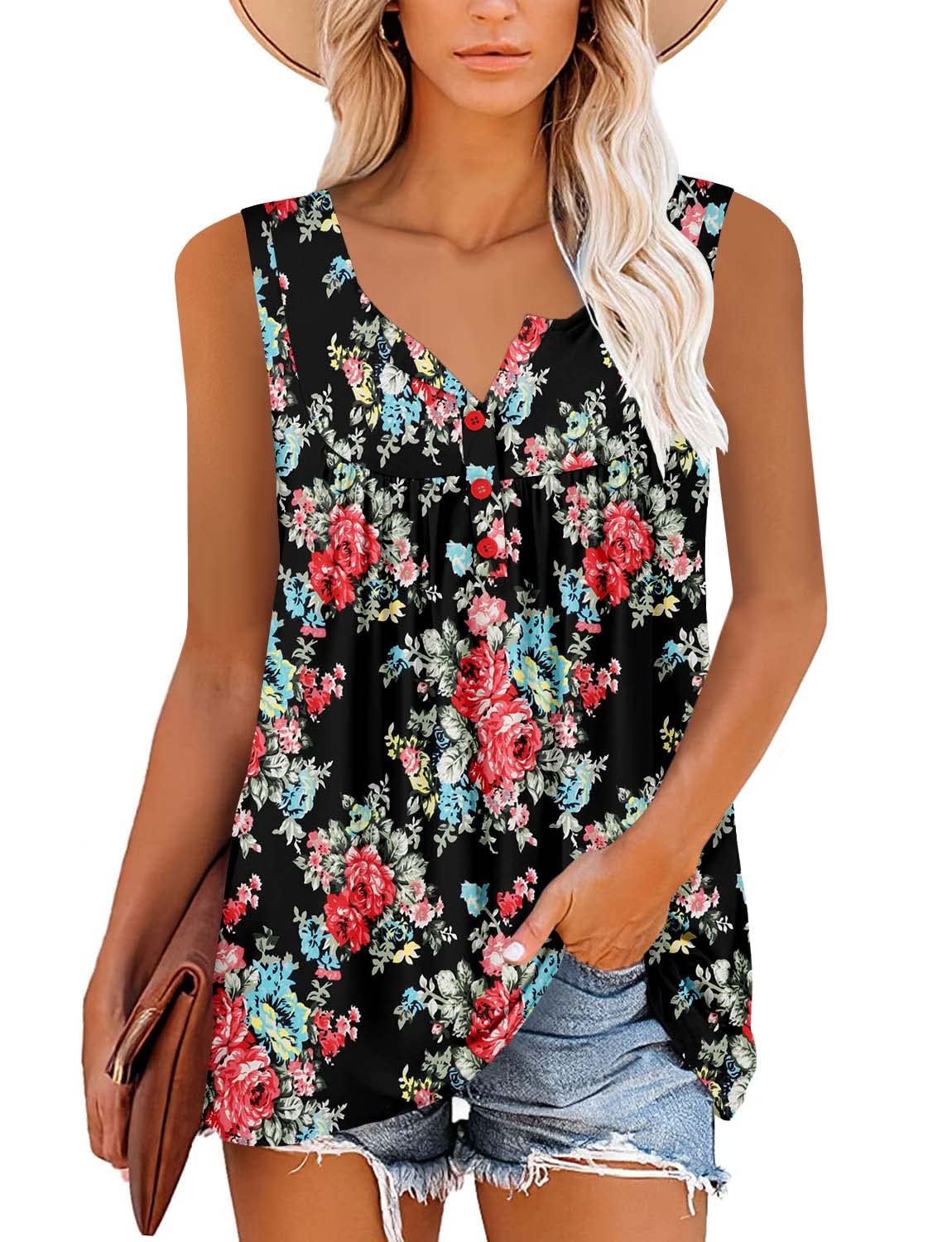 MODARANI Women's Fit and Flare Shirts - Casual Flowy Tunic Tops for Summer | Comfortable & Cute Blouse for Everyday Wear, Office, or Date Night
