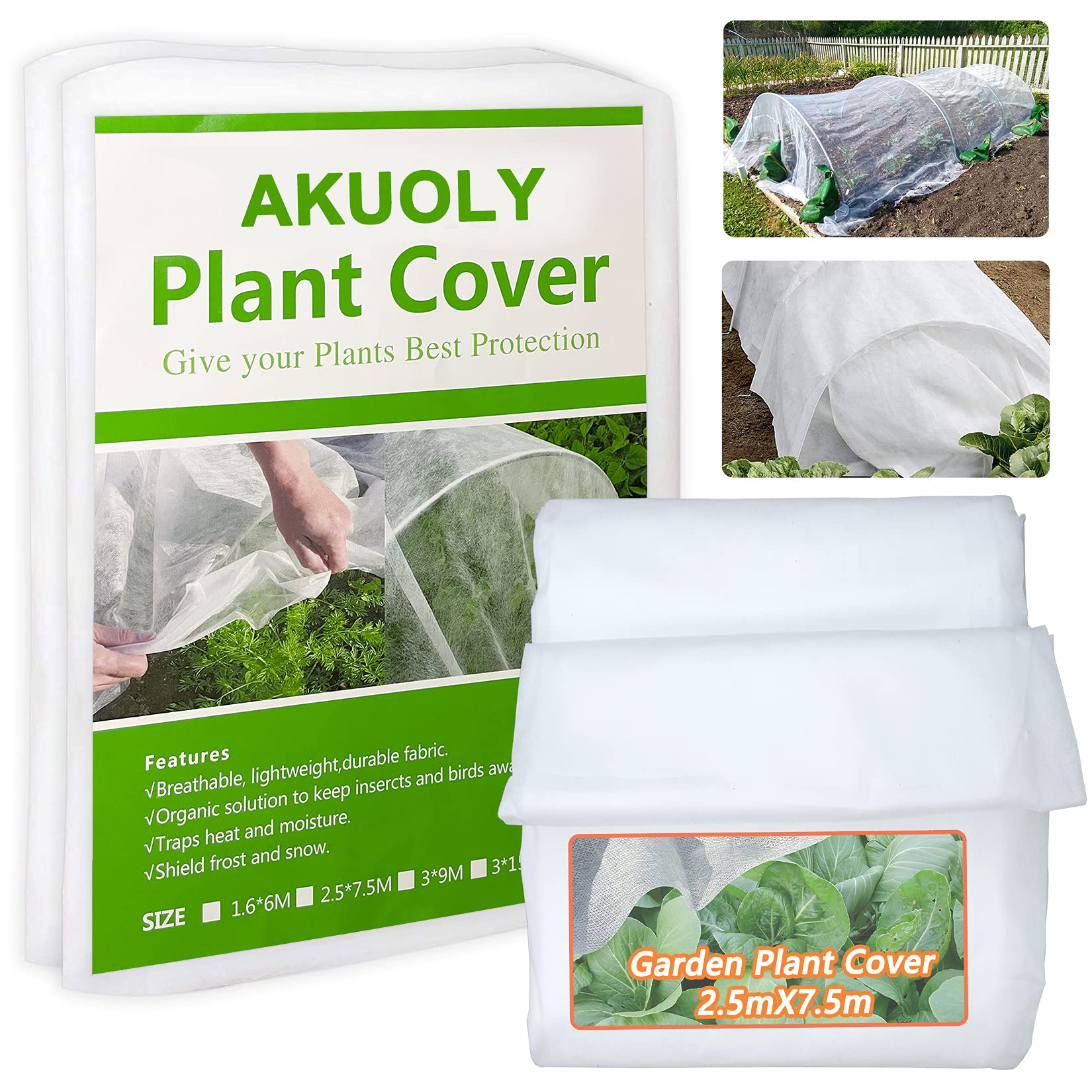 **98.43in x 24.60ft Winter Plant Cover - Breathable Frost Protection Fabric for Cold Wind & Freeze - Floating Row Cover for Garden, Vegetables & Flowers - White Garden Fabric (Ideal for Winterizing Plants, Greenhouses & Raised Beds)**