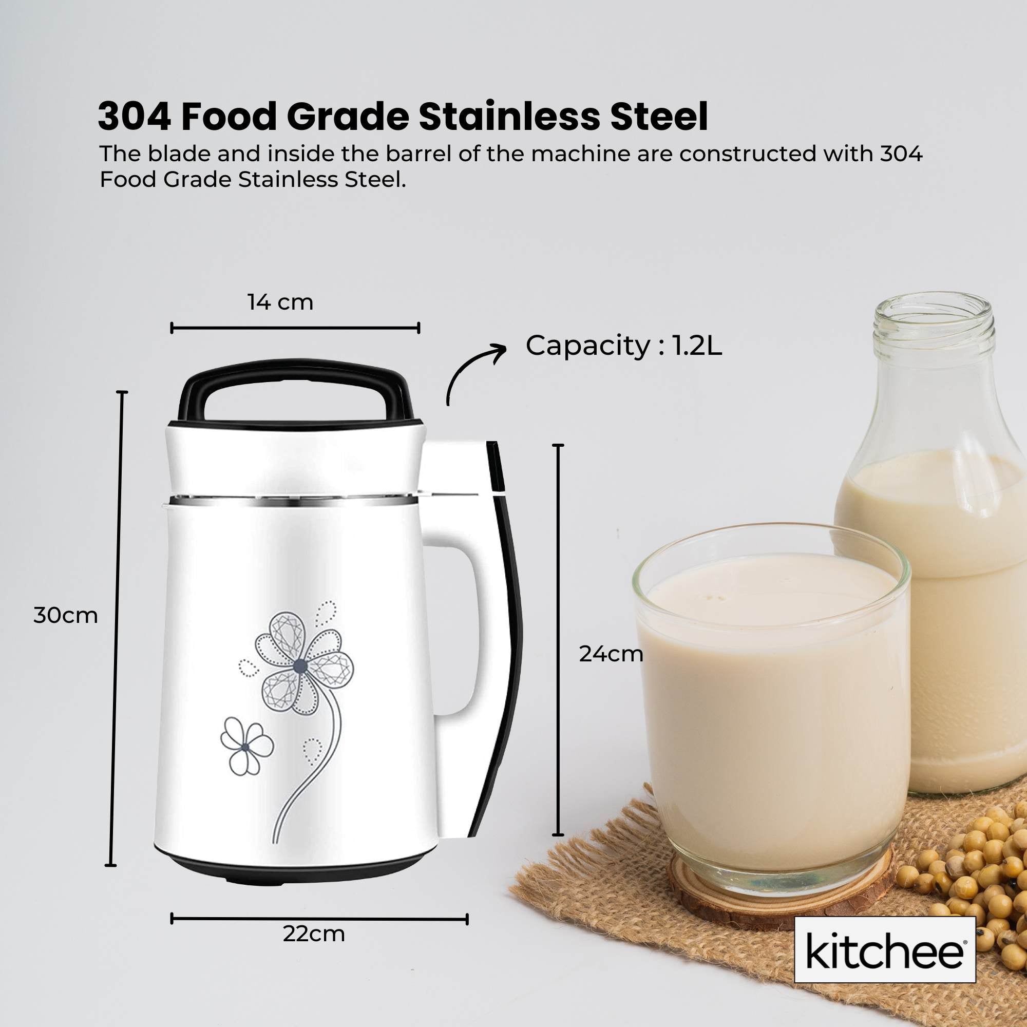 1.2L Electric Soy Milk Maker Machine - Automatic Nut Blender for Almond, Soybean & More | Perfect for Homemade Plant-Based Milk & Smoothies