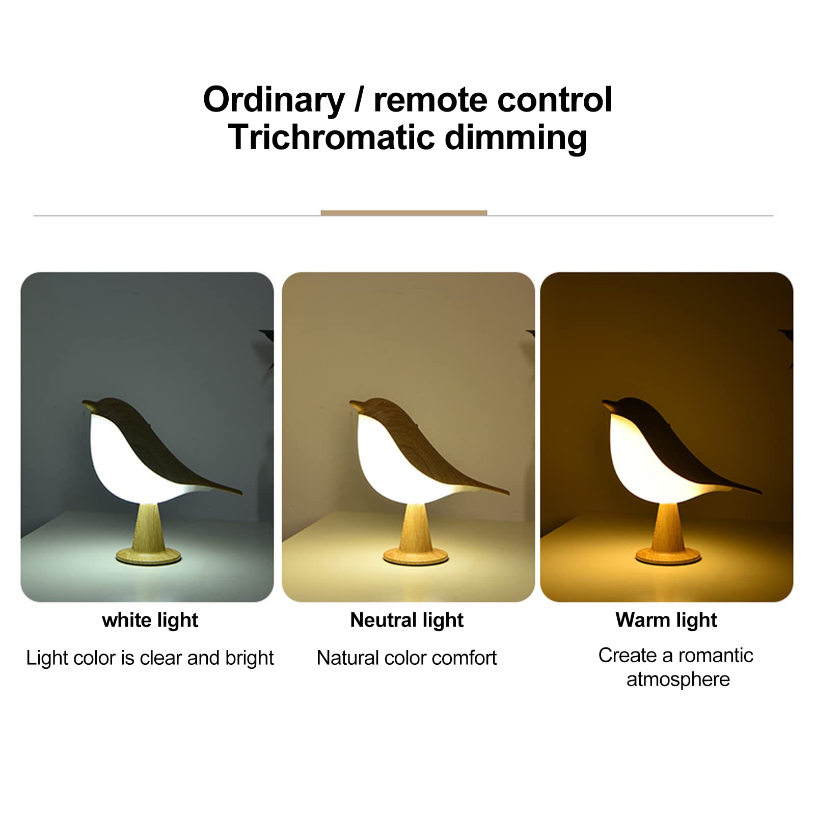 BestAlice Mahogany LED Table Lamp - 3-Way Dimmable Aroma Diffuser with USB Port, Modern Bird Night Light for Bedroom, Living Room & Home Office - Perfect for Relaxation, Reading & Aromatherapy