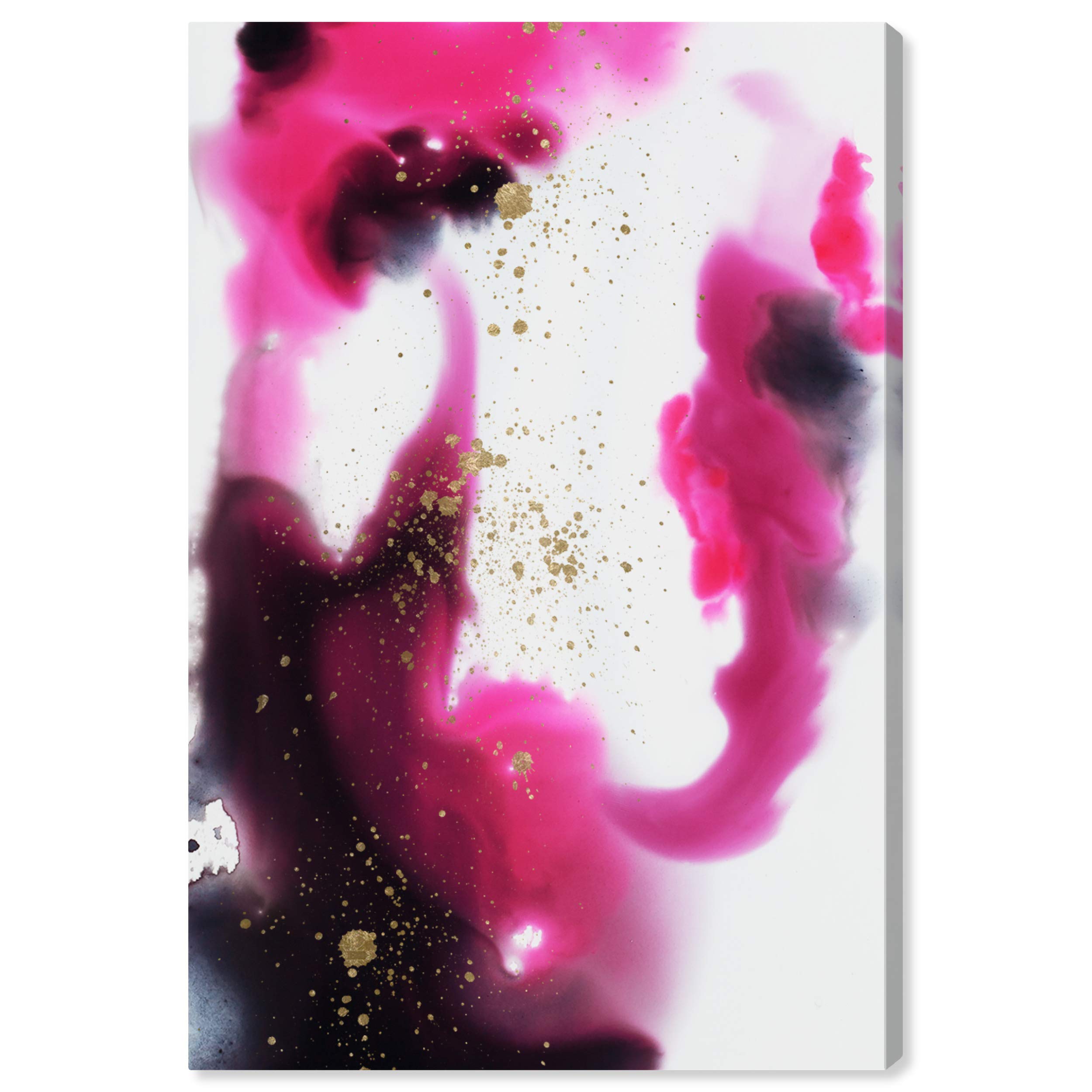 Royal Time Abstract Wall Art Canvas Print - Pink & White Modern Home Decor - 30x45 Inches - Perfect for Living Room, Bedroom & Office Décor