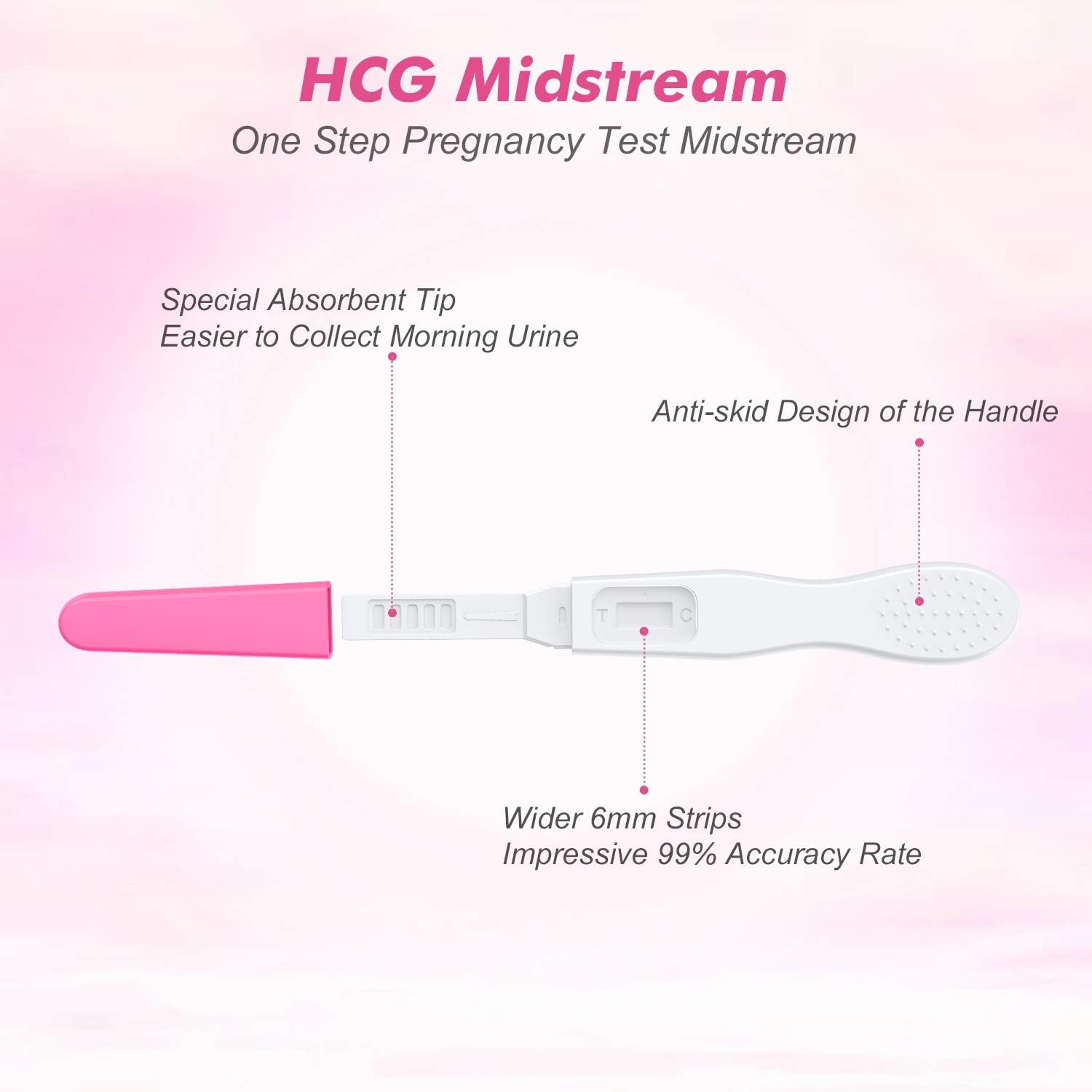 MomMed Pregnancy Test Kit - 5 HCG Home Pregnancy Midstream Tests, Early Detection with 99% Accuracy, Sensitive Pregnancy Strips for Women - Perfect for At-Home Testing, Family Planning & Fertility Tracking