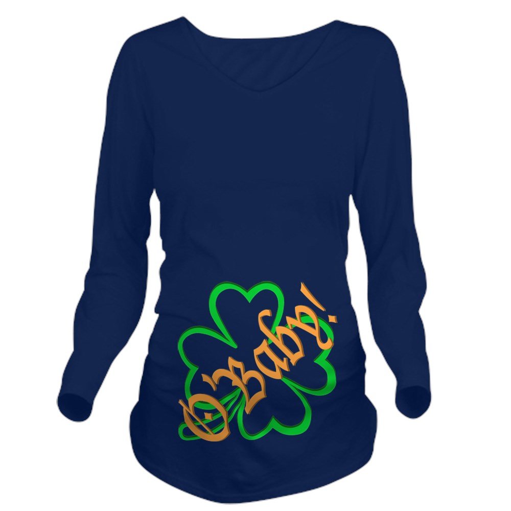 St. Patrick's Day Maternity T-Shirt - Long Sleeve Pregnancy Shirt for Women | Cute Irish-Themed Maternity Wear for Baby Showers & Holiday Photos