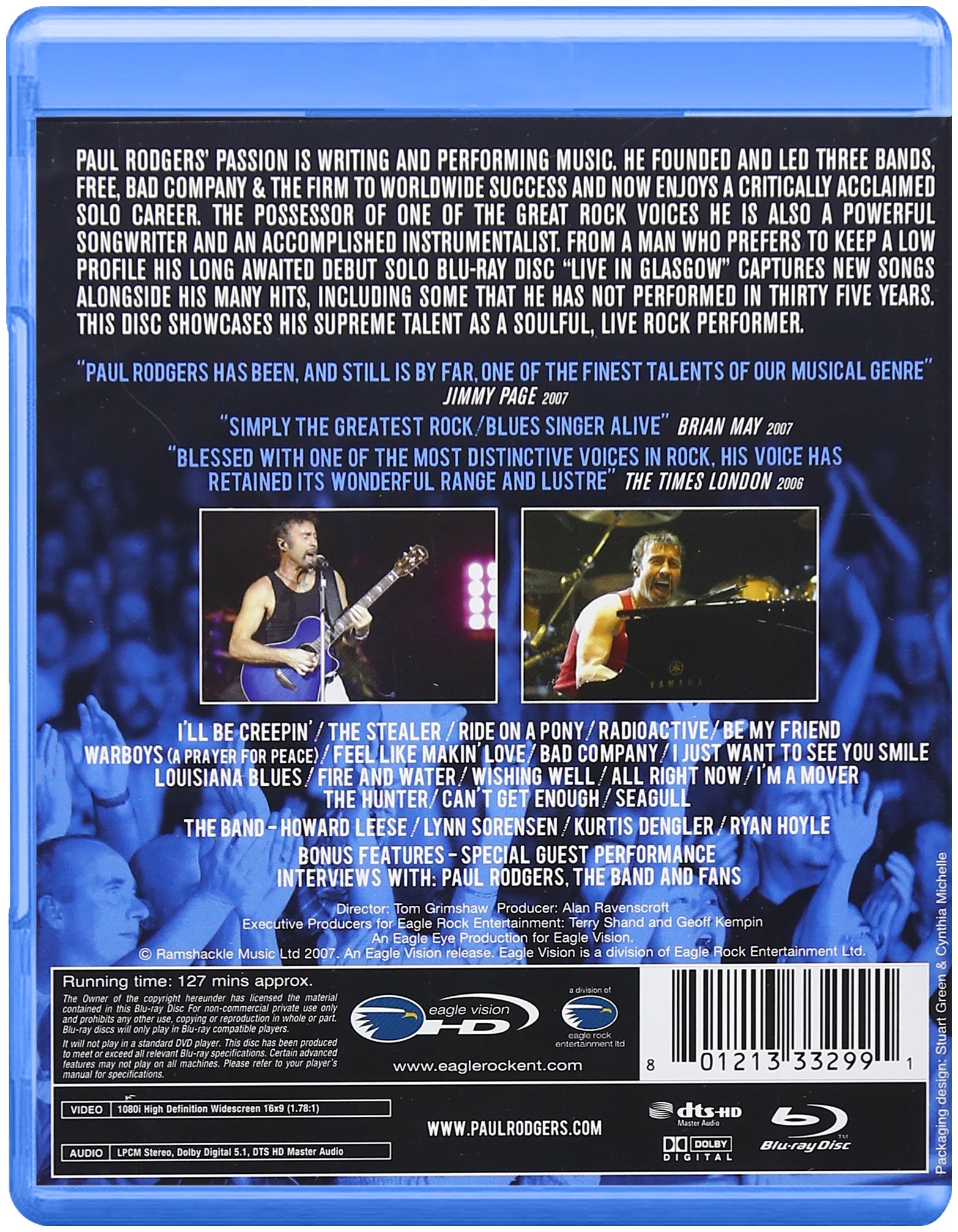Paul Rodgers: Live In Glasgow [Blu-ray] - Legendary Rock Concert Performance | Perfect for Music Lovers & Blu-ray Collectors | Home Theater Entertainment & Gift Idea