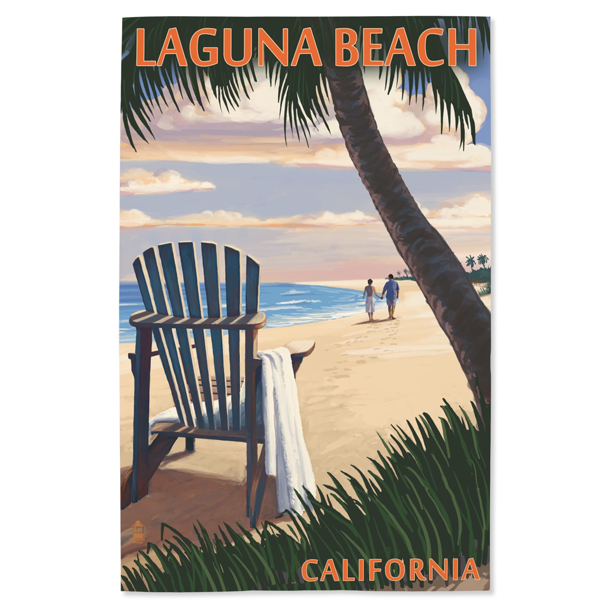 Lantern Press 16x24 Inch Giclee Art Print - Laguna Beach California Sunset with Adirondack Chairs Wall Decor | Coastal Home Decor, Living Room Art, Beach House Wall Art