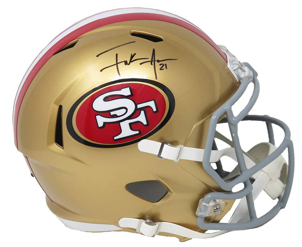 Frank Gore Autographed San Francisco 49ers Riddell Full-Size Speed Replica Football Helmet - Perfect for NFL Collectors, Sports Memorabilia Displays & 49ers Fans Gifts