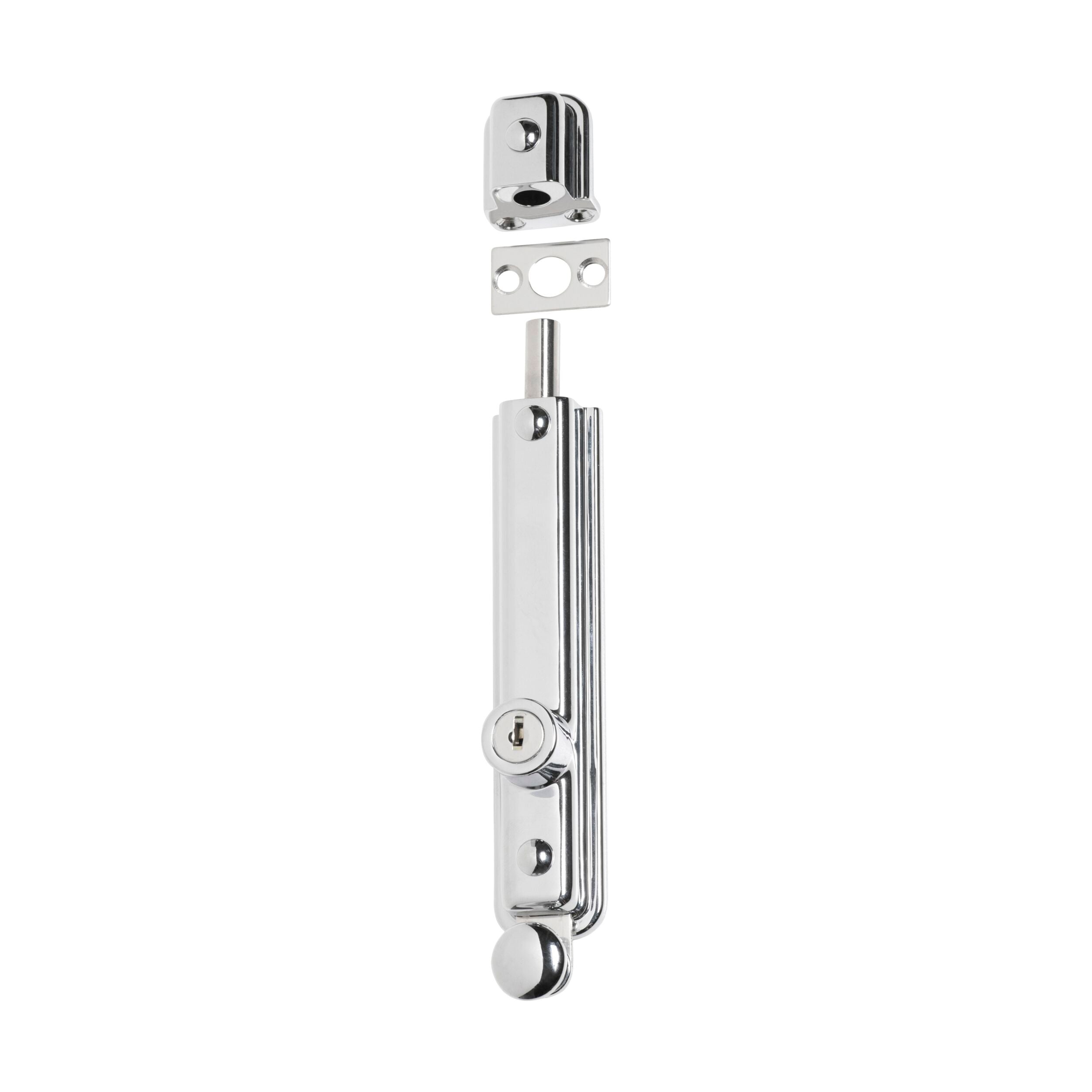 1337 Surface Bolt Locking Zinc Alloy Chrome Plated H150xW32xP35mm - Secure Door Hardware for Home, Office & Commercial Use