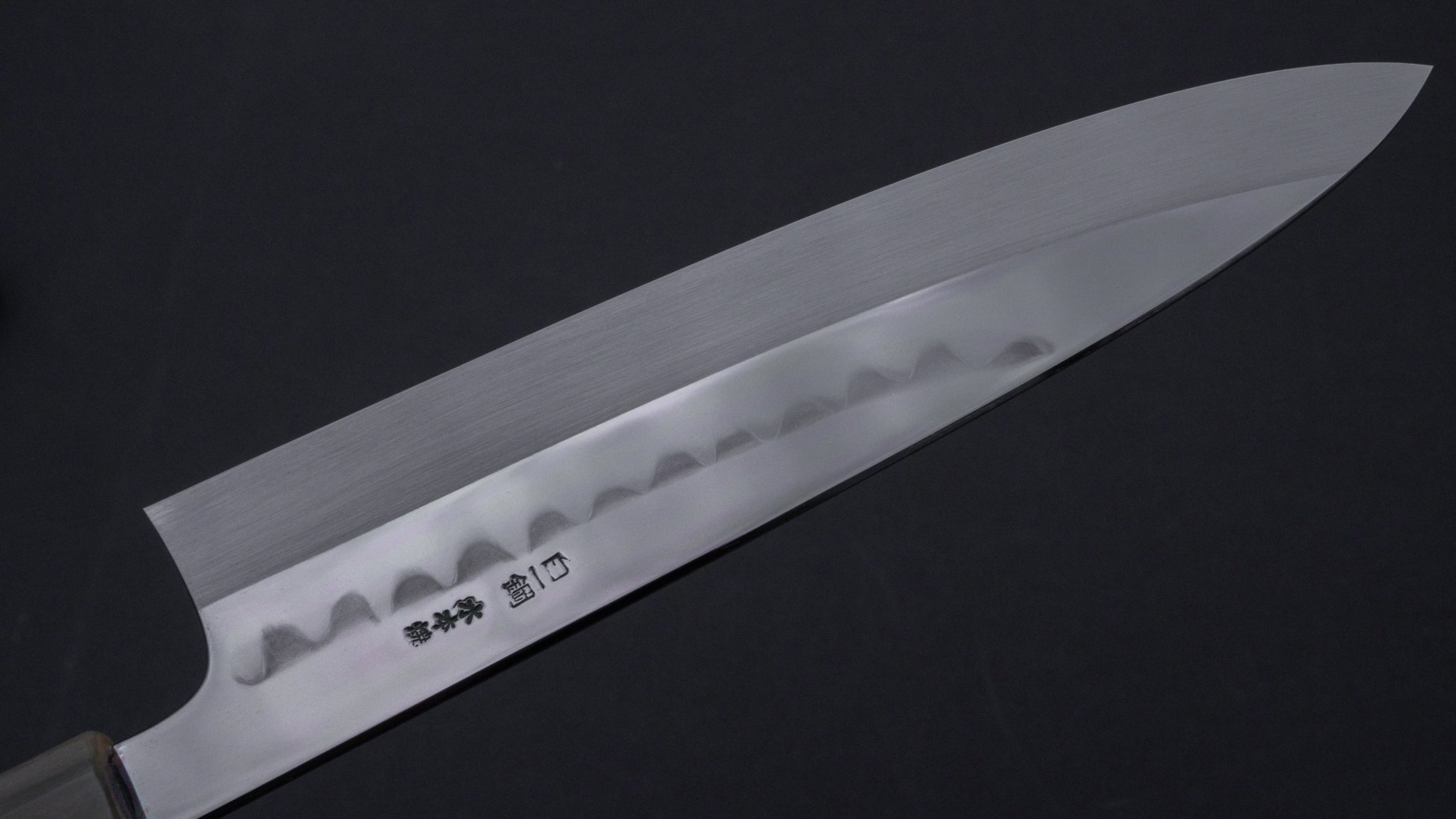 Hitohira Togashi Kambei White #1 Mizu Honyaki Gyuto 240mm Japanese Chef Knife - Premium Ziricote Wood Handle with Saya Scabbard (#001) - Perfect for Professional Chefs & Home Cooking Enthusiasts