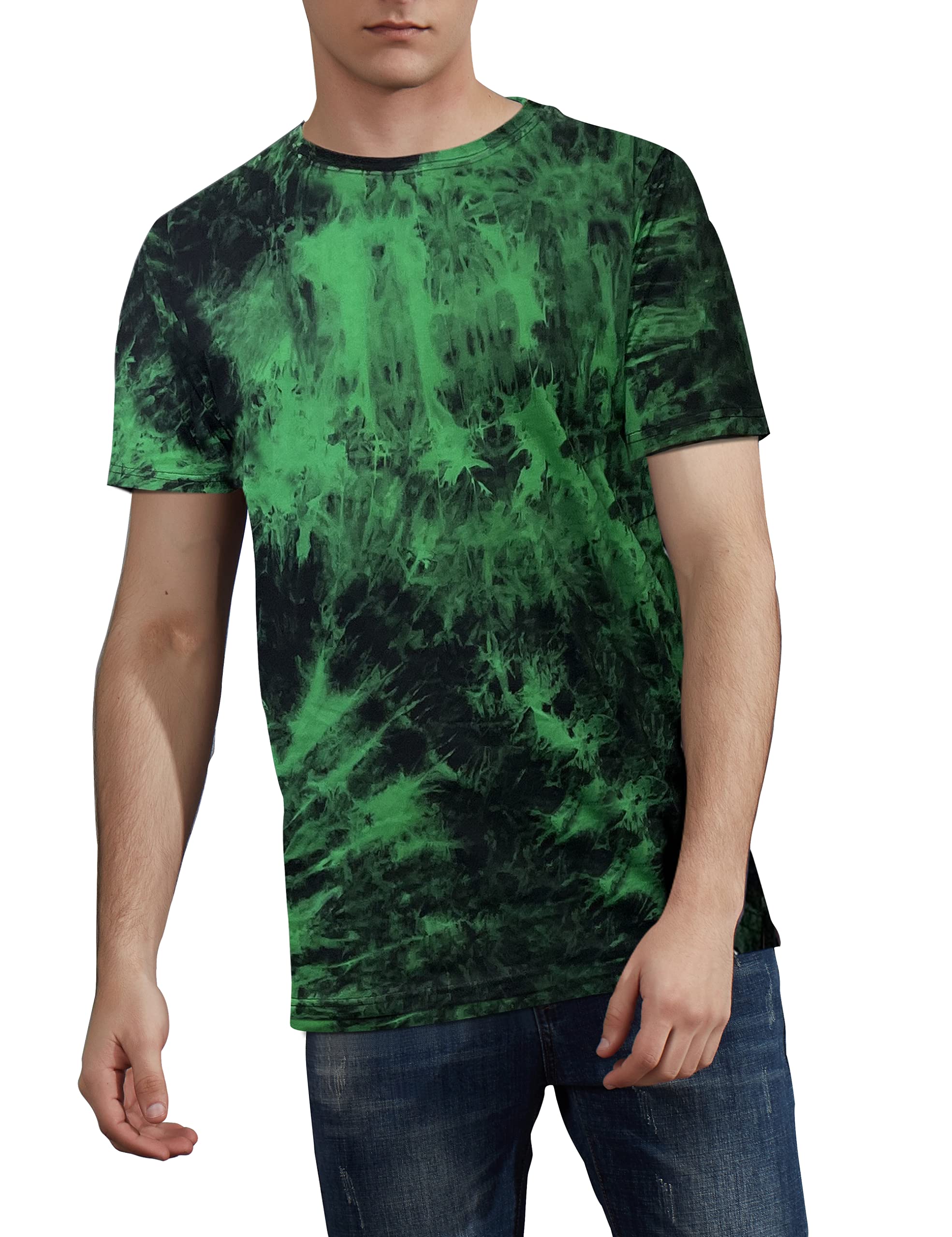 Gochange Men's Tie Dye Graphic T-Shirt - 100% Cotton Short Sleeve Hipster Tee for Streetwear, Workout & Gym | Trendy Casual Wear for Men | Perfect for Summer Outfits, Music Festivals and Everyday Fashion