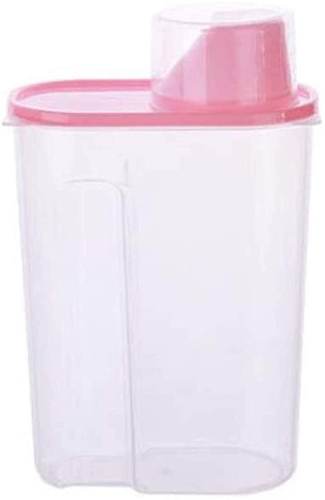 Plastic Airtight Food Storage Container with Lid - Cereal Dispenser, Rice & Grain Organizer, Dried Fruit & Snack Jar - Kitchen Pantry & Countertop Storage (Pink)