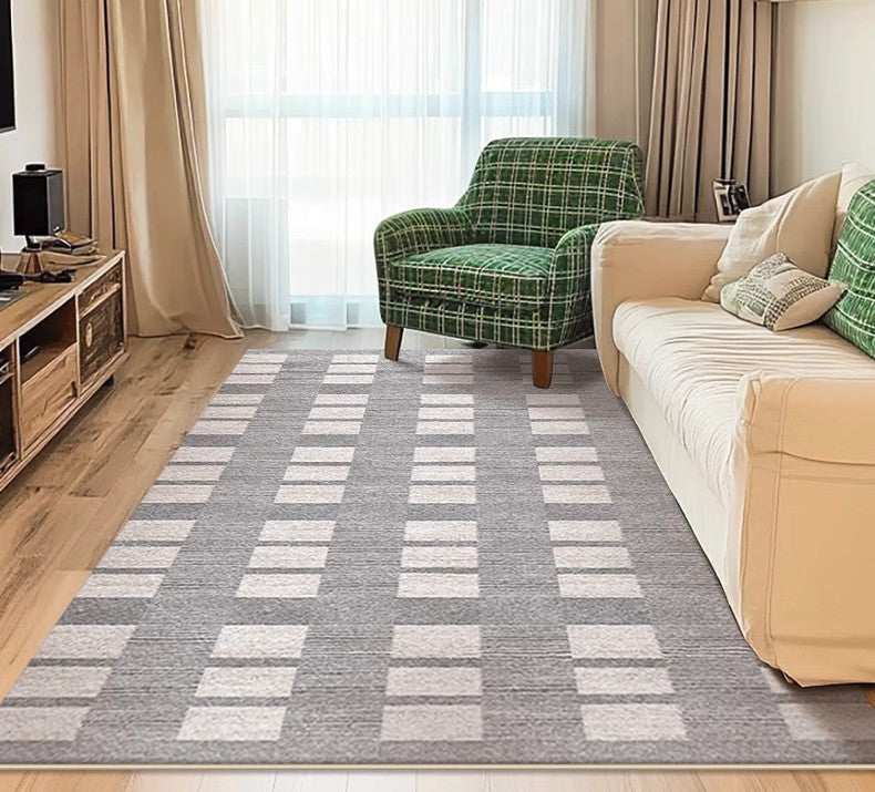 Modern Geometric Area Rug - Extra Large Gray Floor Carpet for Dining Room, Living Room, Bedroom & Office - Non-Slip Soft Home Decor Rug for High Traffic Areas