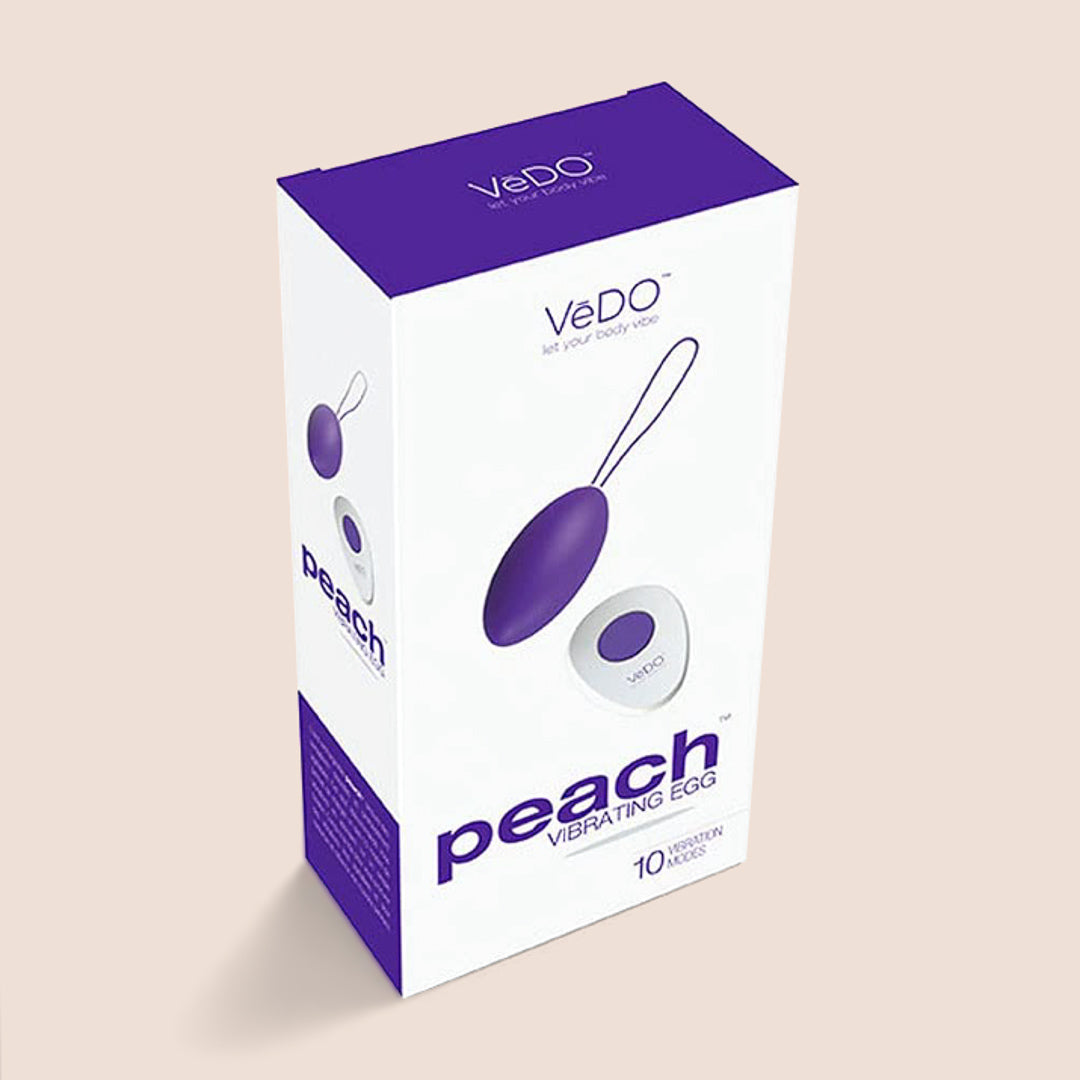VeDO Peach Egg Vibe - Rechargeable Mini Vibrator for Women, Ultra Quiet Personal Massager - Perfect for Travel, Discreet Use & Couples Play