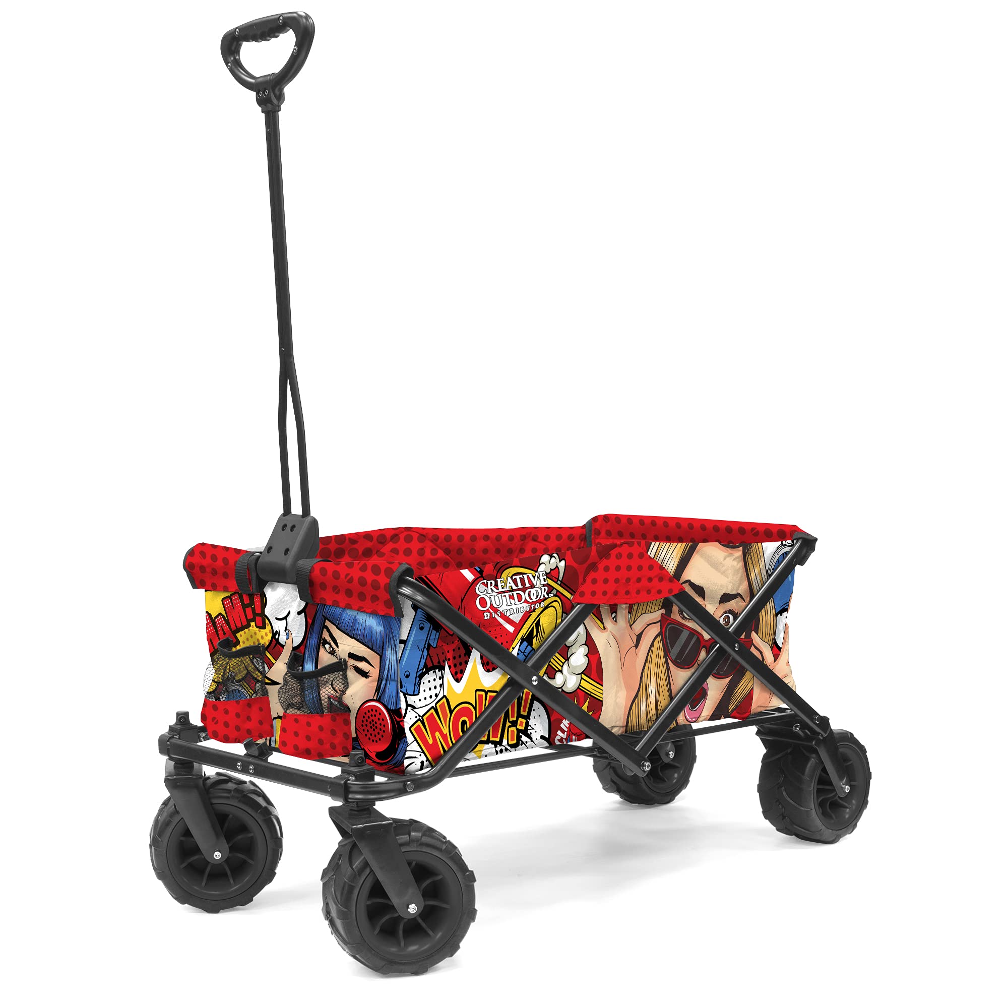 Best Collapsible Outdoor Wagon for Kids - All Terrain Push Pull Stroller with Foldable Design | Perfect for Beach, Park, Garden, Camping & Sports Activities | Heavy Duty Cargo Cart for Family Outings