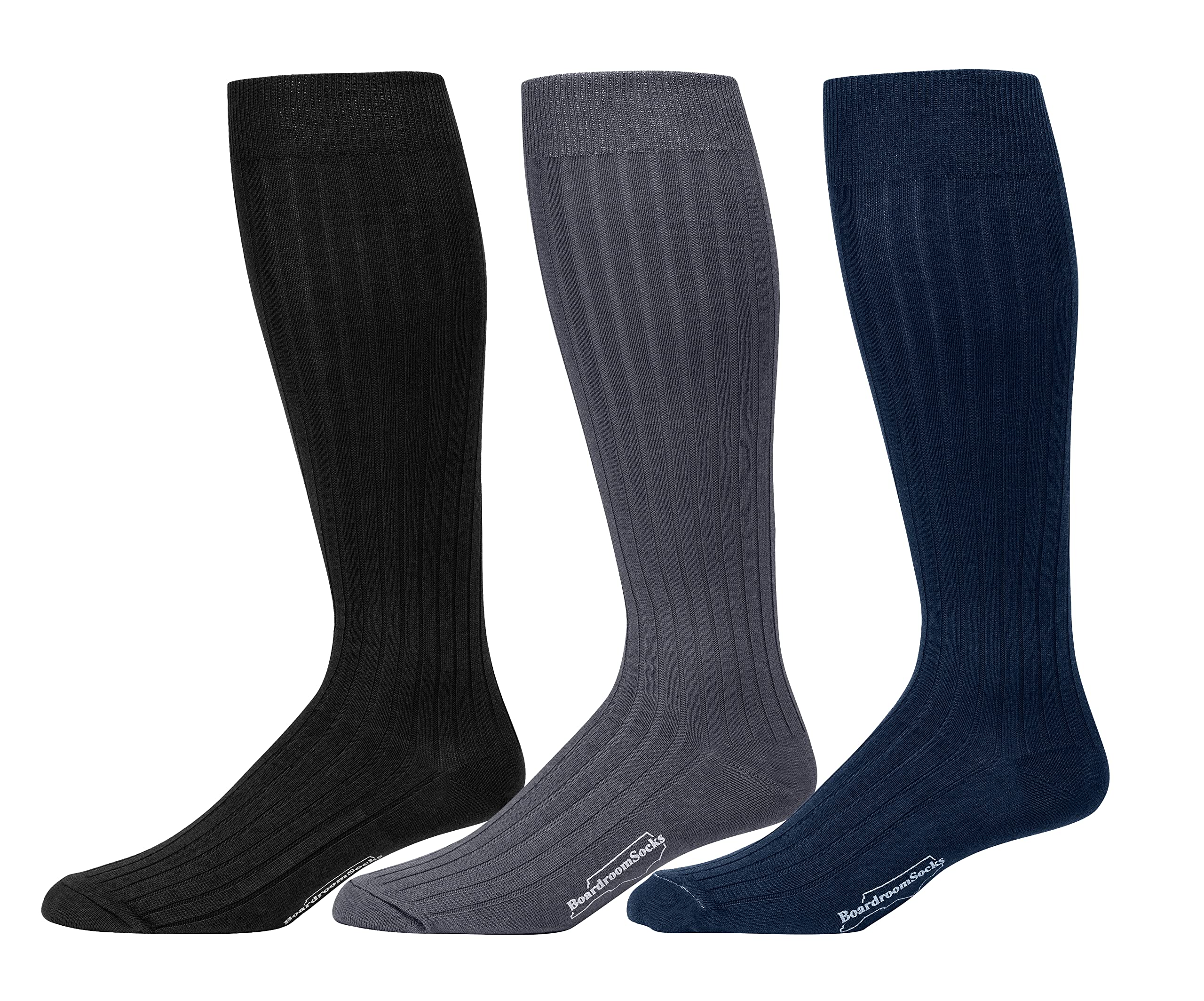 Premium Cotton Dress Socks for Men - Breathable Knee High Formal Socks | Over The Calf Business & Office Socks by Boardroom Socks | Perfect for Work, Weddings & Professional Occasions