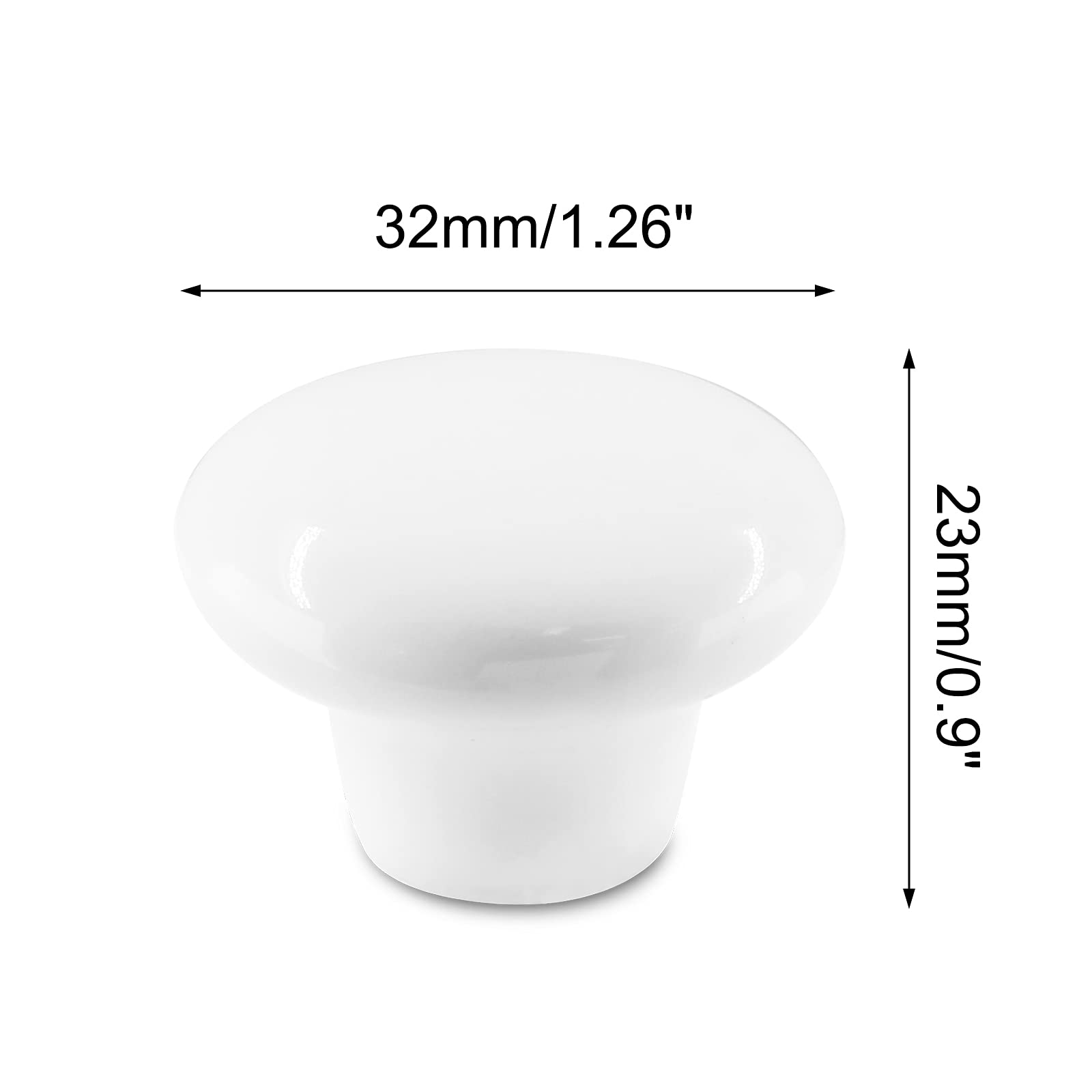 Uenhoy 20 Pack White Ceramic Cabinet Knobs - 1.25