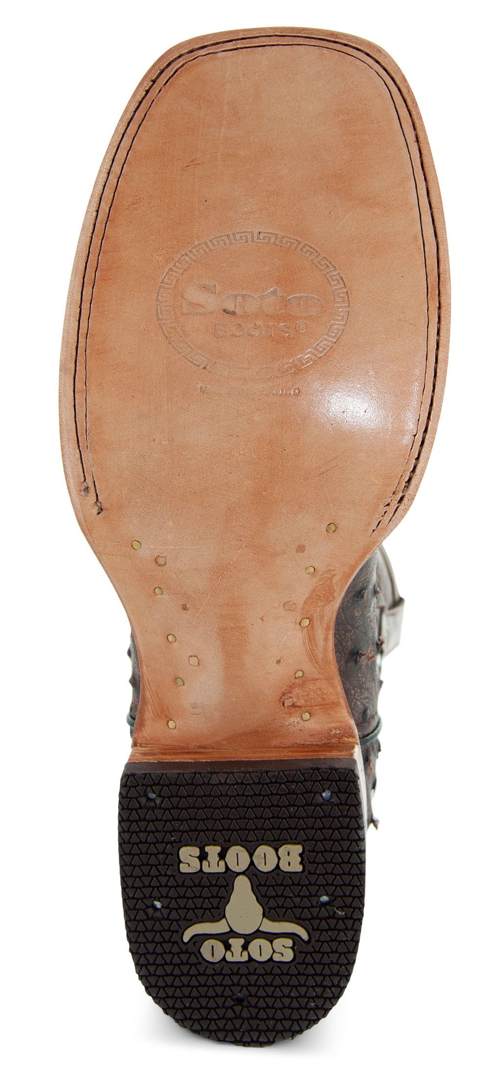 Soto Boots Men's Out of the Wild Ostrich Print Cowboy Boots - Genuine Leather Western Boots for Men H50031 | Perfect for Rodeo, Country Dancing & Western Fashion